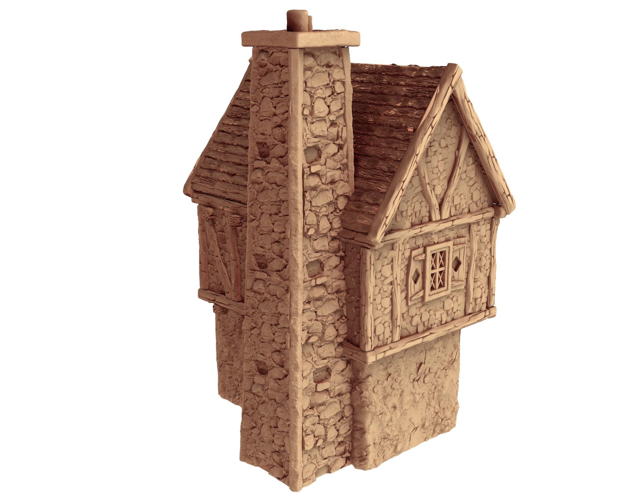 The Village of the Knights - House A4 - PLA for Oldworld, Dungeon & Dragons, Frostgrave, Age of fantasy battle skirmish wargame