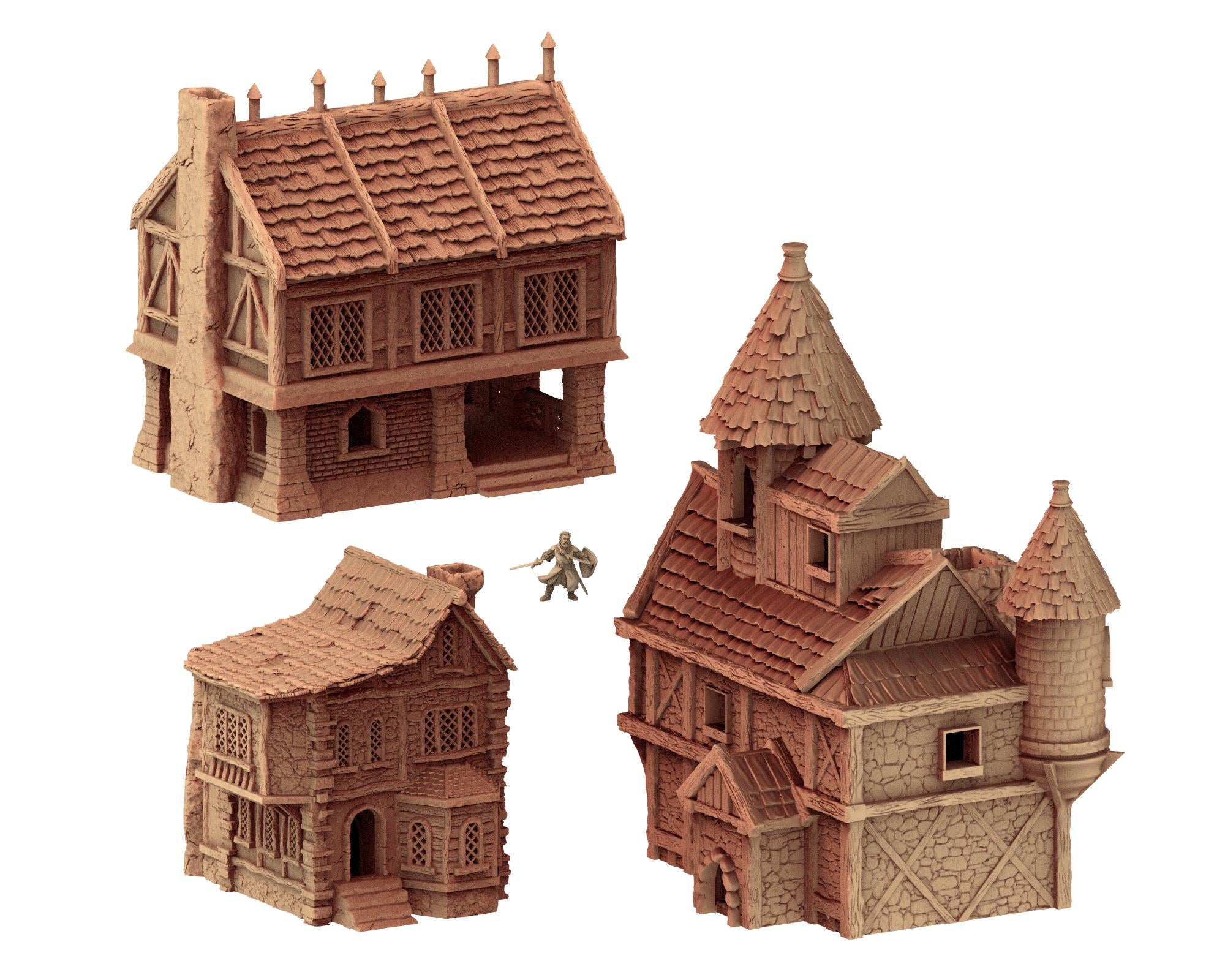 Medieval Cozy Corners - House 3 - PLA for Oldworld, Dungeon & Dragons, Frostgrave, Age of fantasy battle skirmish wargame