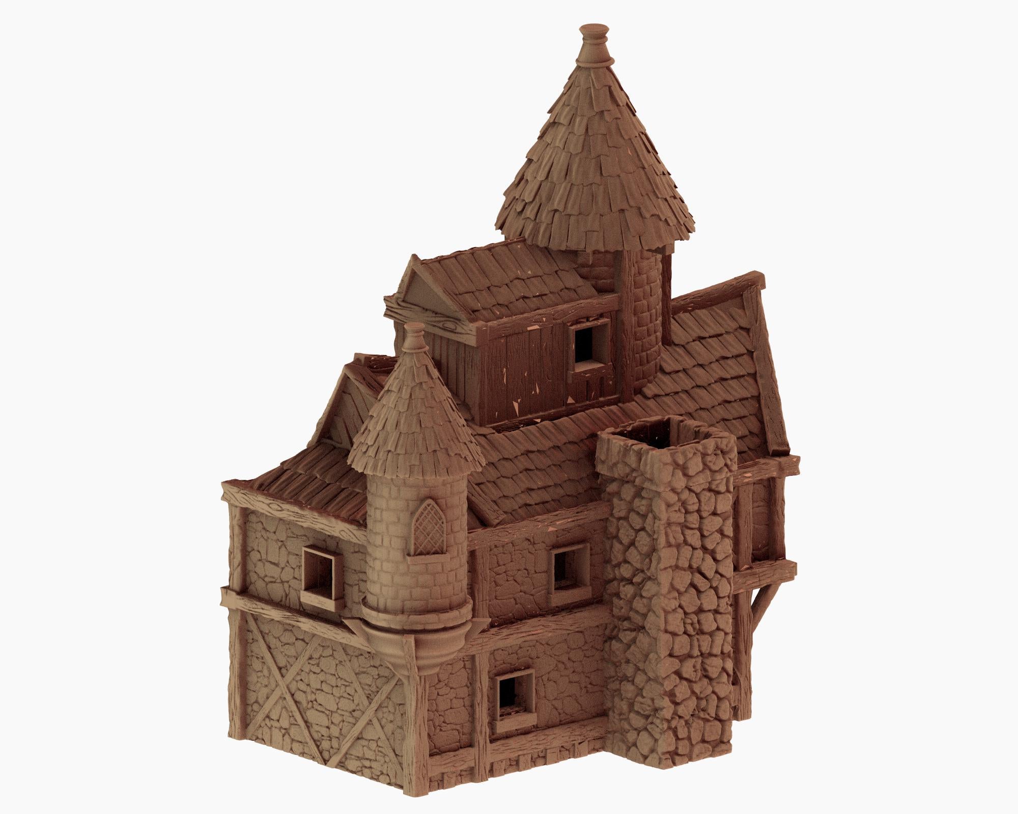 Medieval Cozy Corners - House 3 - PLA for Oldworld, Dungeon & Dragons, Frostgrave, Age of fantasy battle skirmish wargame