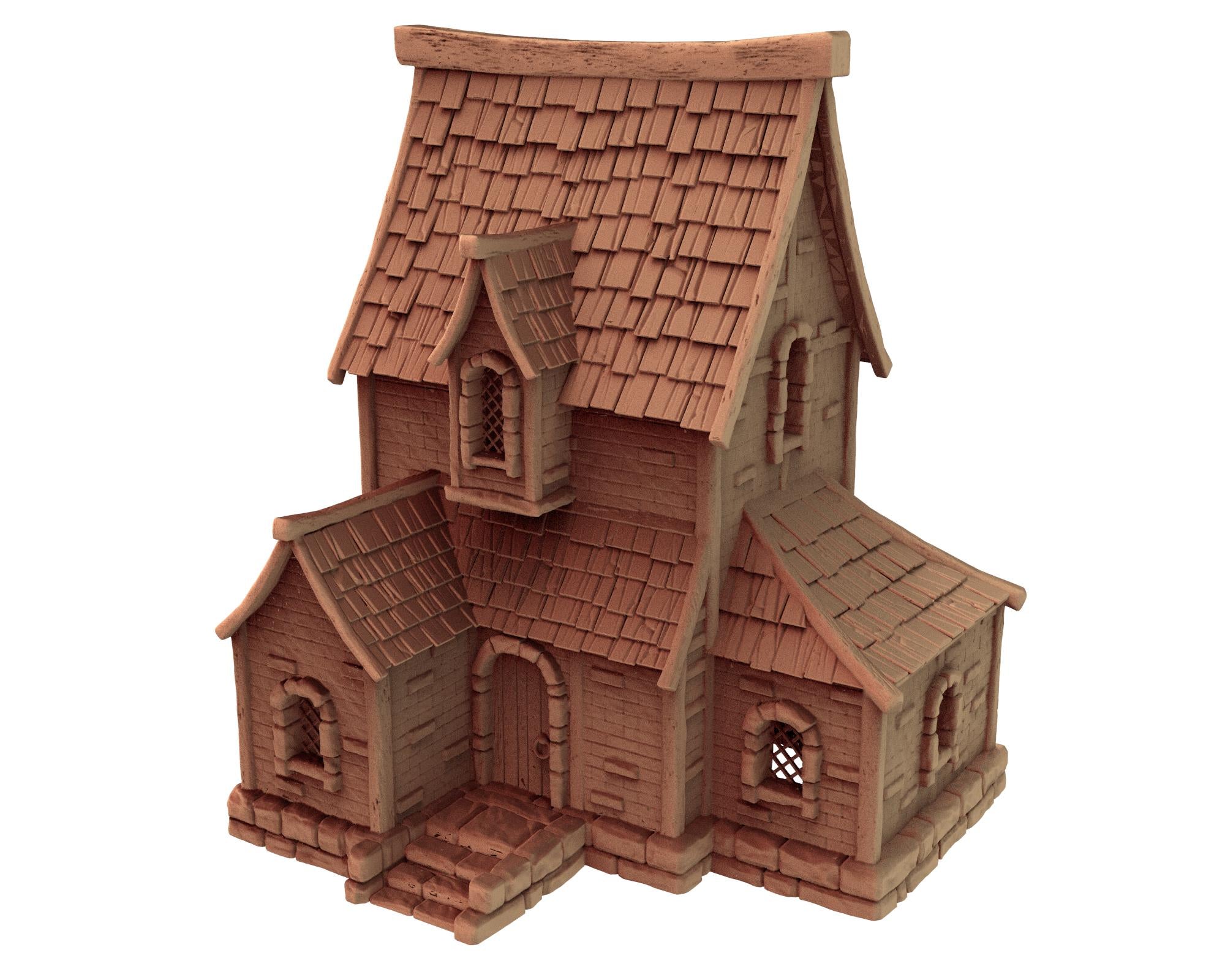 Medieval building - House 51 - PLA for Oldworld, Dungeon & Dragons, Frostgrave, Age of fantasy battle skirmish wargame