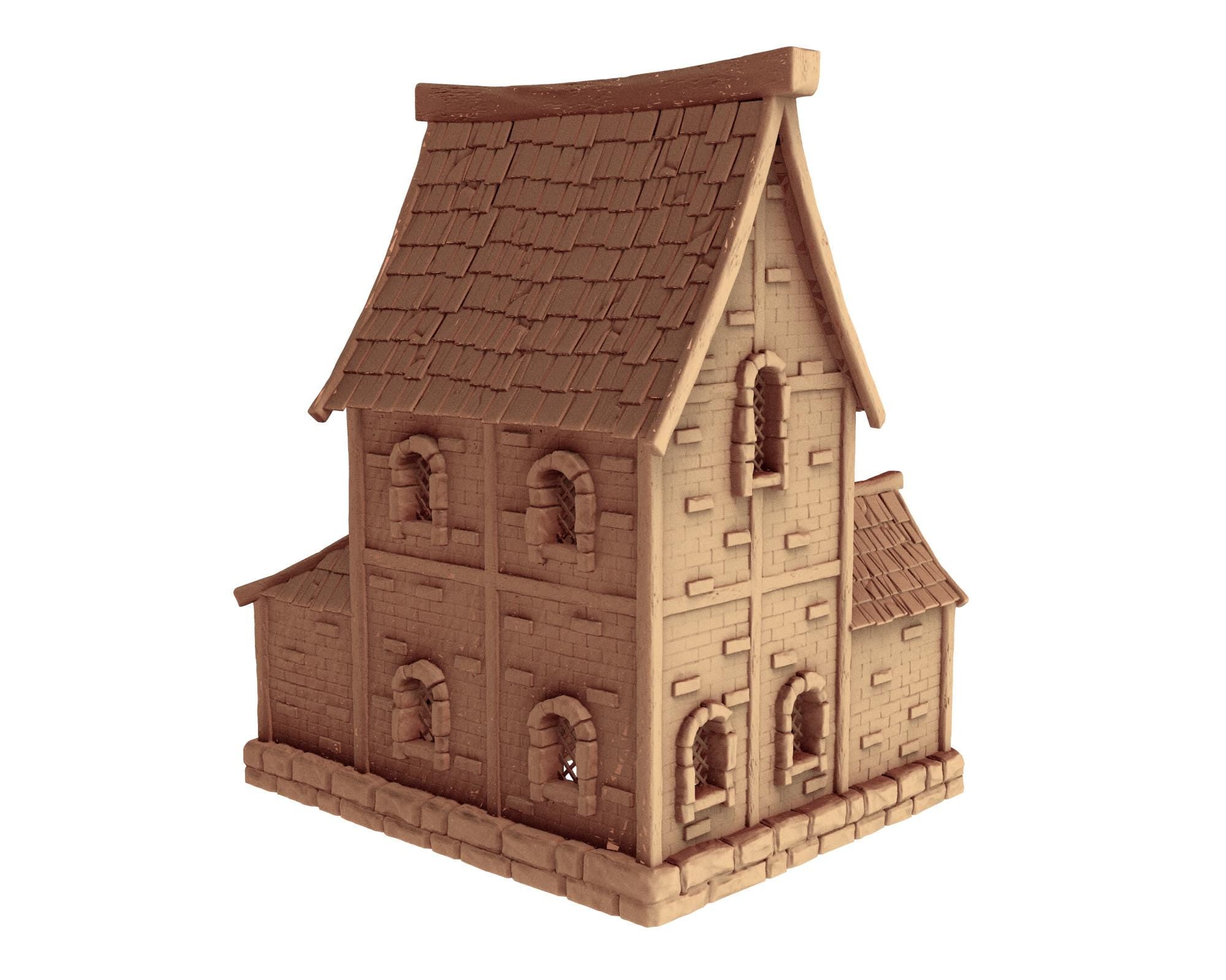 Medieval building - House 51 - PLA for Oldworld, Dungeon & Dragons, Frostgrave, Age of fantasy battle skirmish wargame