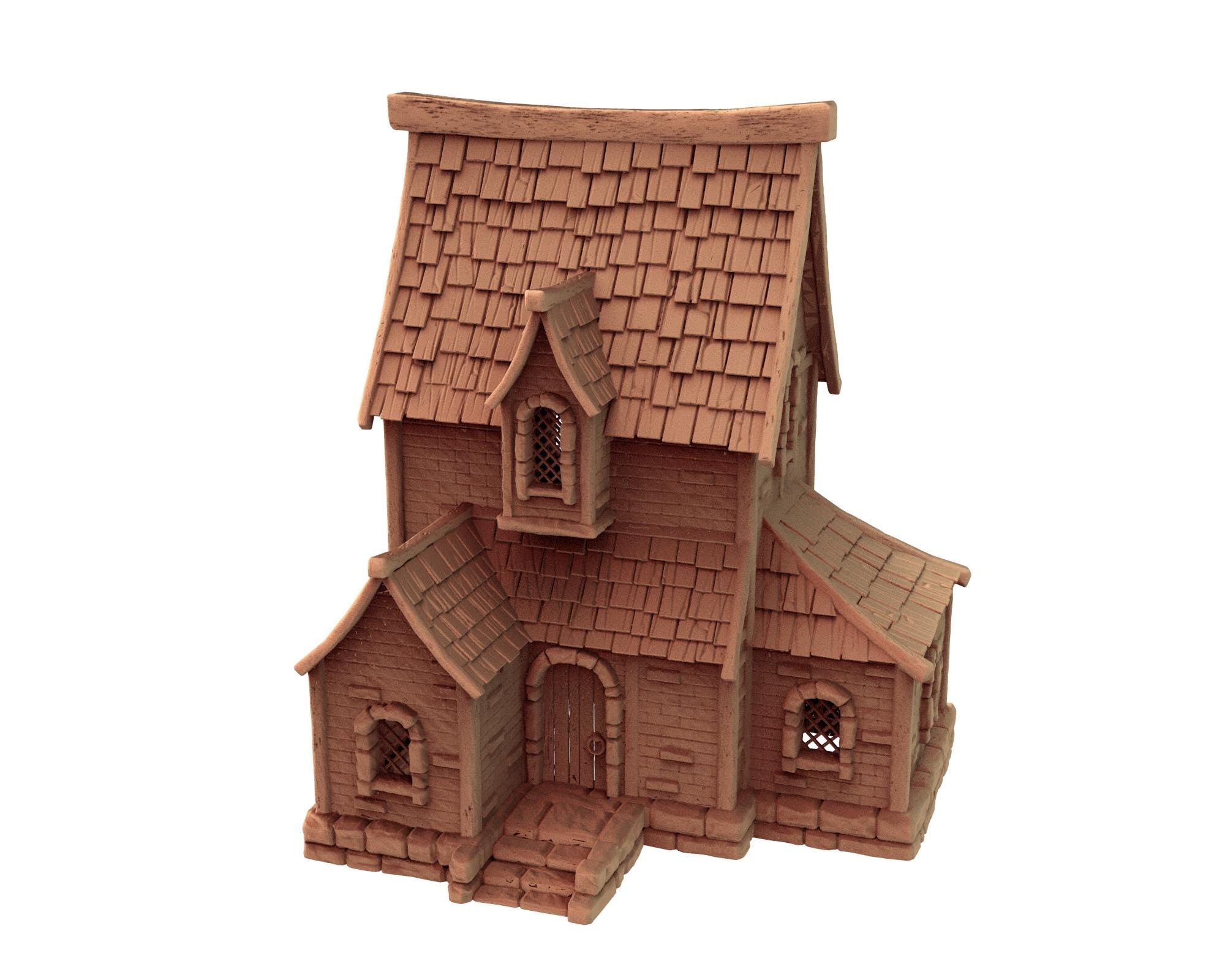 Medieval building - House 51 - PLA for Oldworld, Dungeon & Dragons, Frostgrave, Age of fantasy battle skirmish wargame