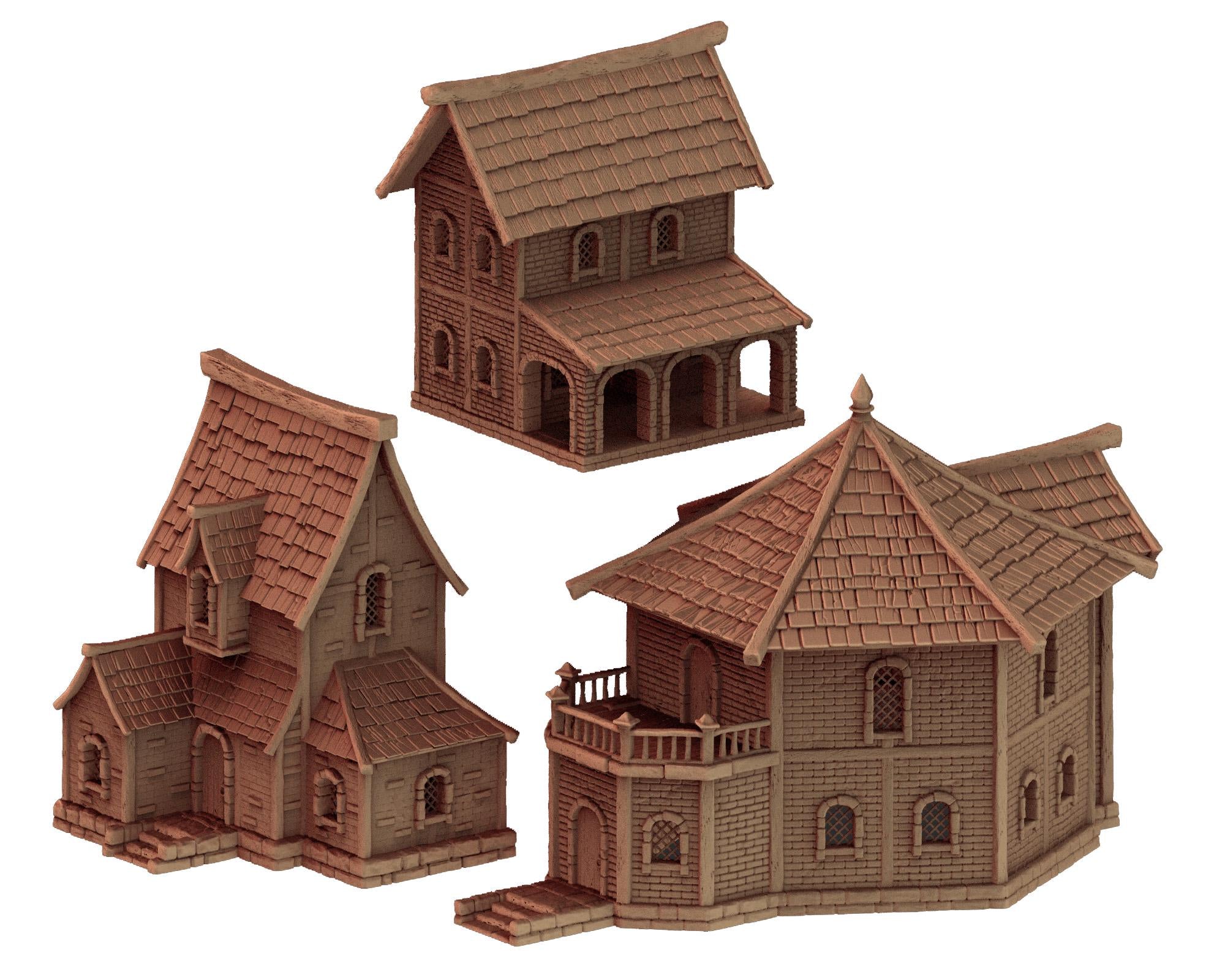 Medieval building - House 53 - PLA for Oldworld, Dungeon & Dragons, Frostgrave, Age of fantasy battle skirmish wargame