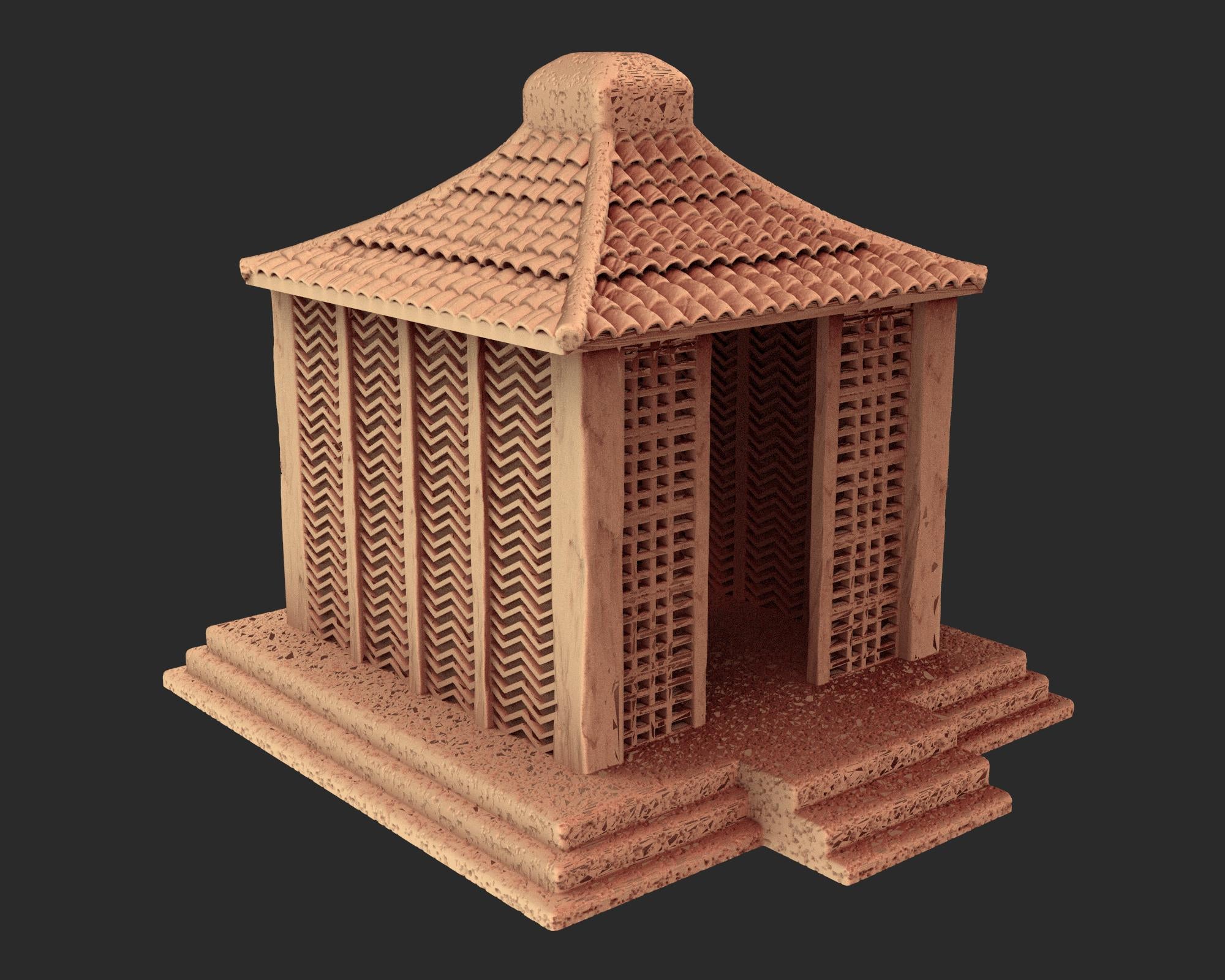 Japanese medieval building - House 6 - ancient Asia PLA for Oldworld, Dungeon & Dragons, Frostgrave, Age of fantasy battle skirmish wargame