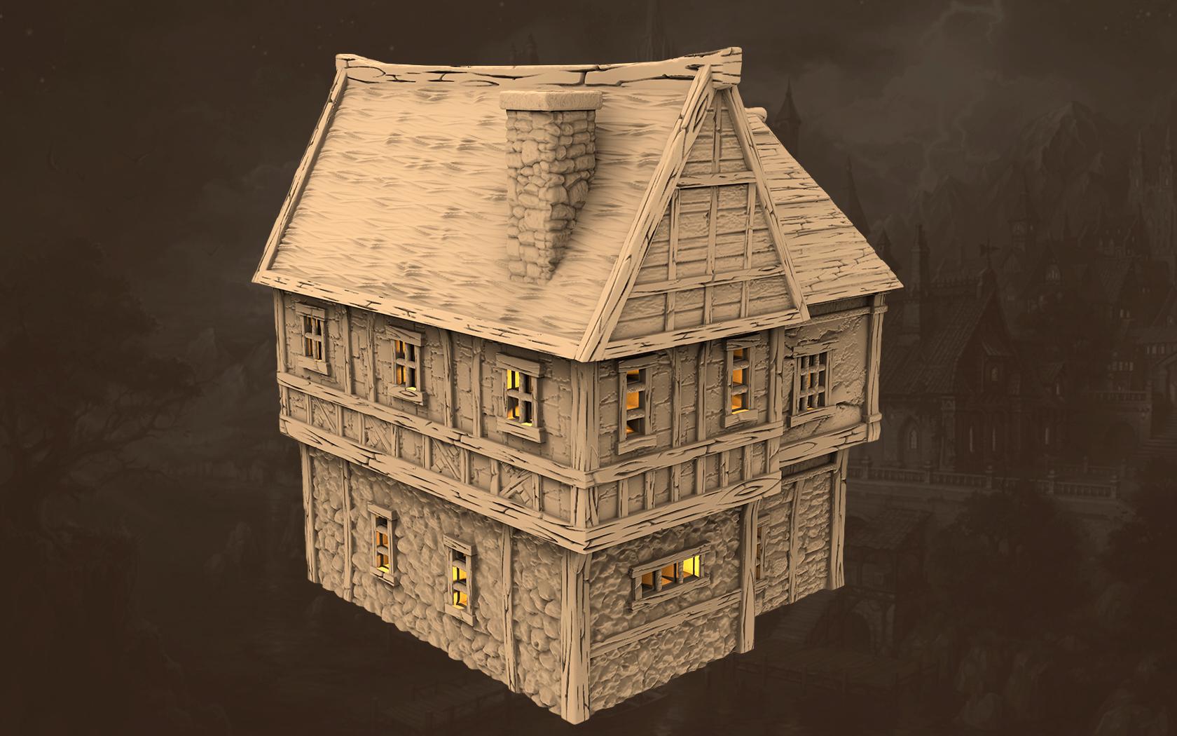 Taverns of the Twilight Tract - House A3 - PLA for Oldworld, Dungeon & Dragons, Frostgrave, Age of fantasy battle skirmish wargame