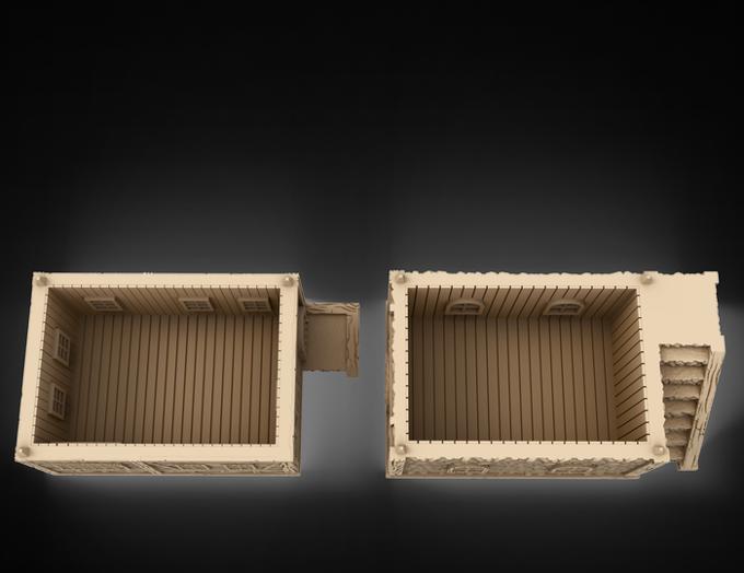 Middle Age Houses - 2 - PLA for Oldworld, Dungeon & Dragons, Saga, Historical, Frostgrave, Age of fantasy battle skirmish wargame