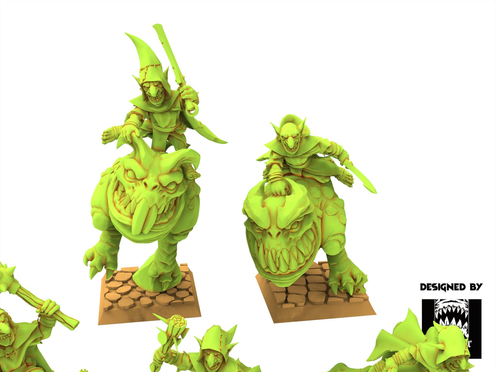 Orc & Goblin - x5 Kavehorror Hopper - The Black horde, utilisables pour Oldhammer, king of wars, 9th age