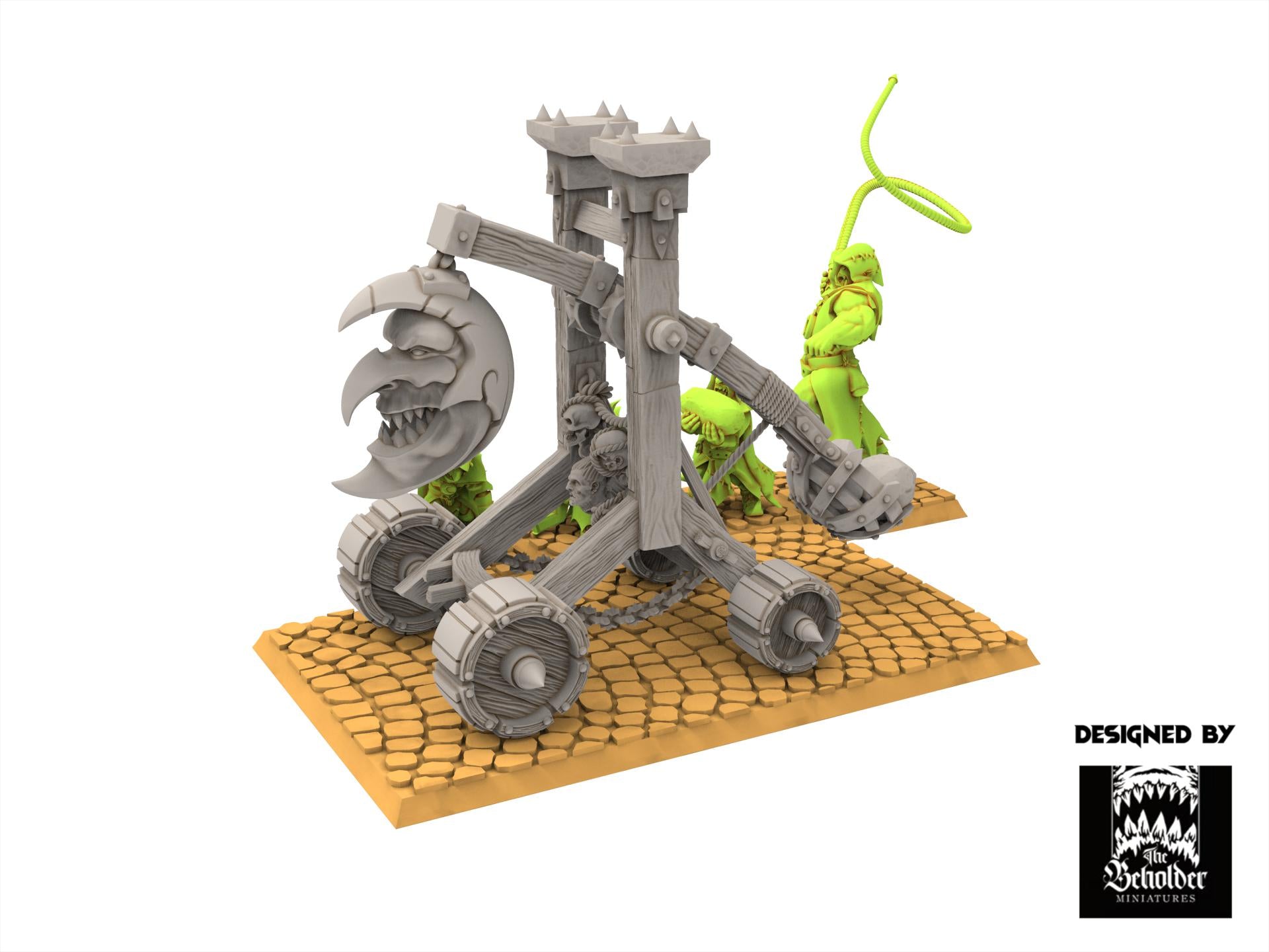 Orc & Goblin - Trebuchert and Crew - The Black horde, utilisables pour Oldhammer, king of wars, 9th age