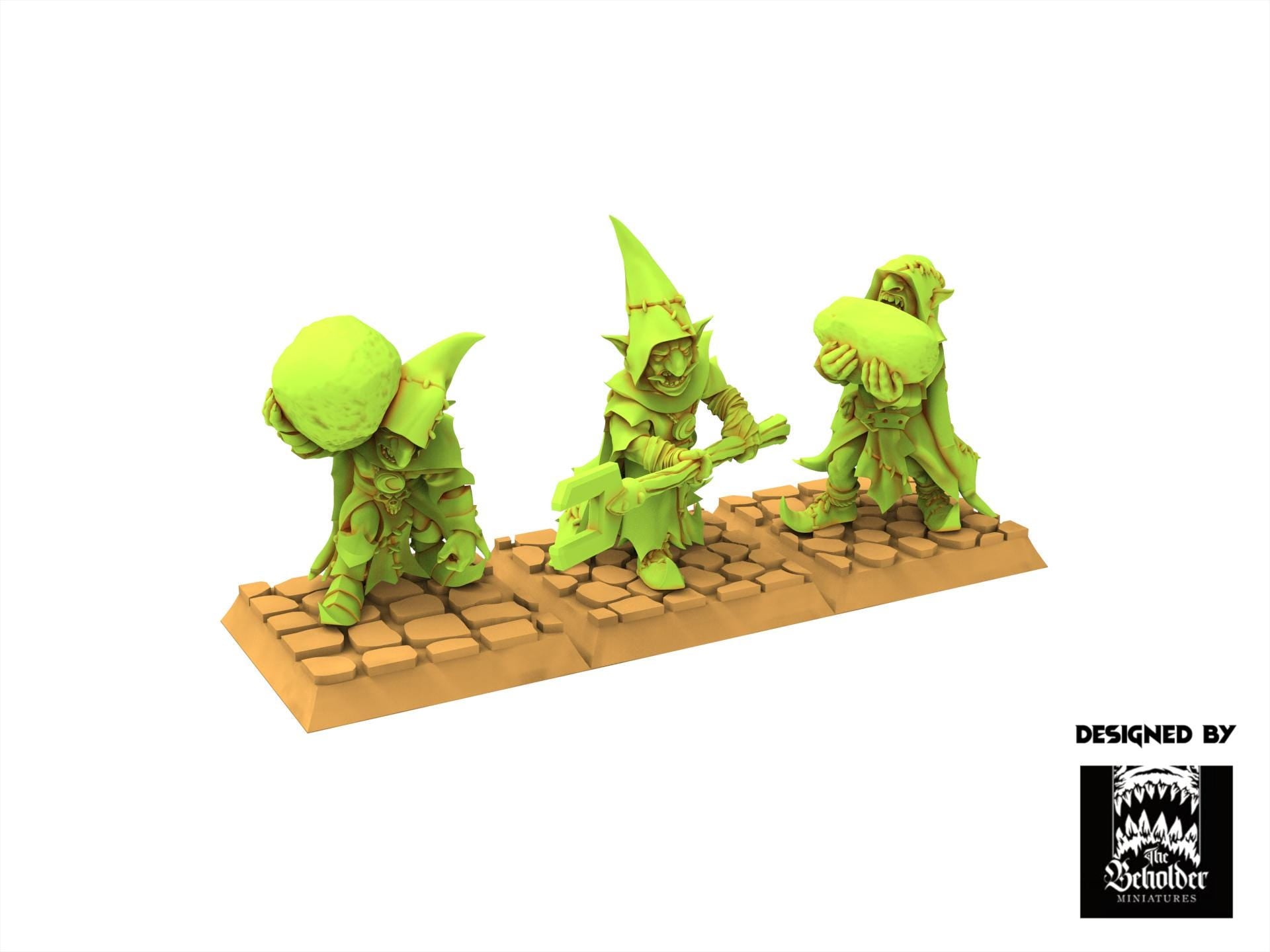 Orc & Goblin - Trebuchert and Crew - The Black horde, utilisables pour Oldhammer, king of wars, 9th age