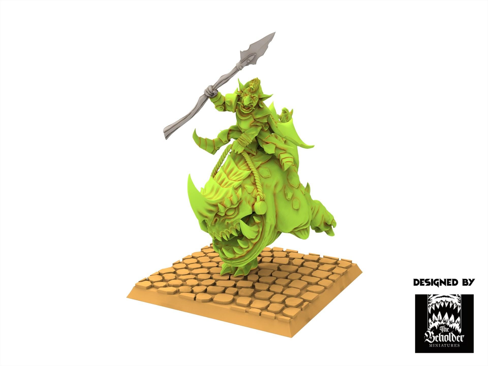 Orc & Goblin - Wurtbelz Goblin Leader on Kavehorror - The Black horde, utilisables pour Oldhammer, king of wars, 9th age