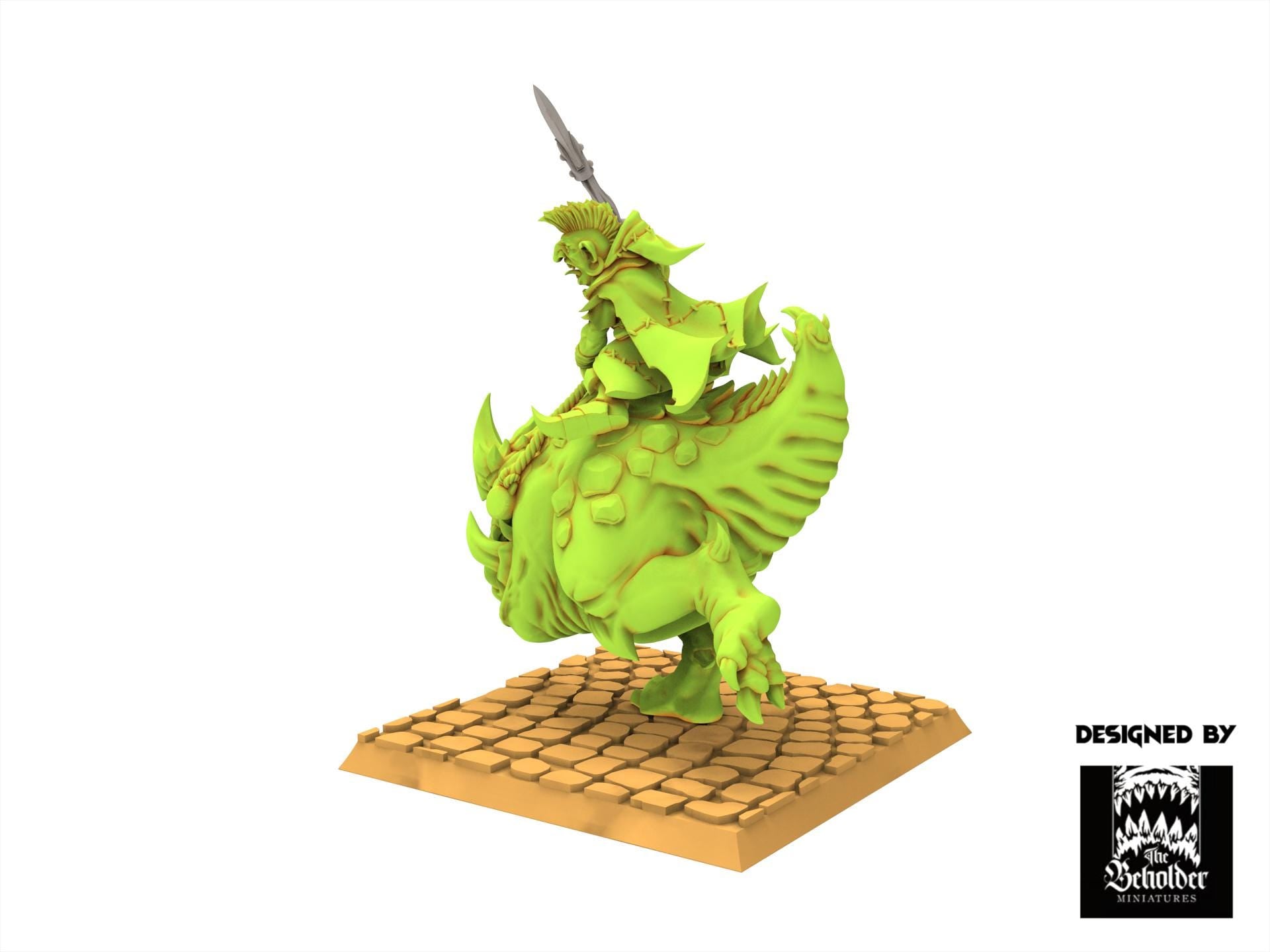 Orc & Goblin - Wurtbelz Goblin Leader on Kavehorror - The Black horde, utilisables pour Oldhammer, king of wars, 9th age