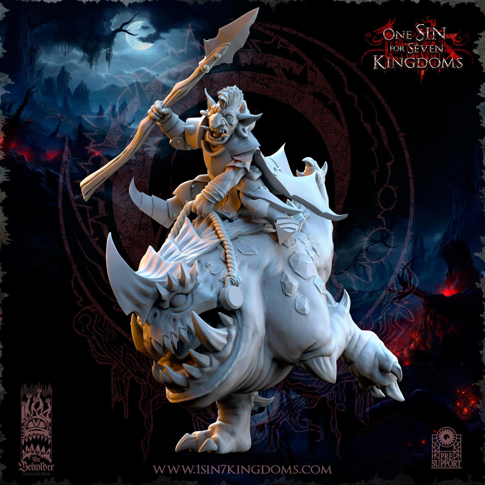 Orc & Goblin - Wurtbelz Goblin Leader on Kavehorror - The Black horde, utilisables pour Oldhammer, king of wars, 9th age