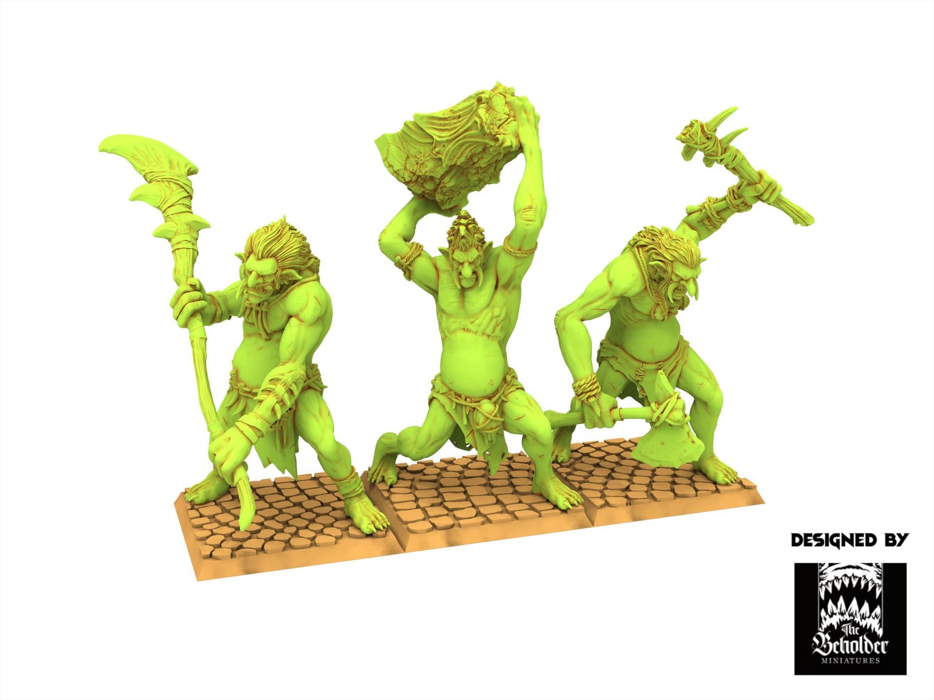 Orc & Goblin - Mountains Trolls, The Black Horde, utilisables pour Oldhammer, king of wars, 9th age
