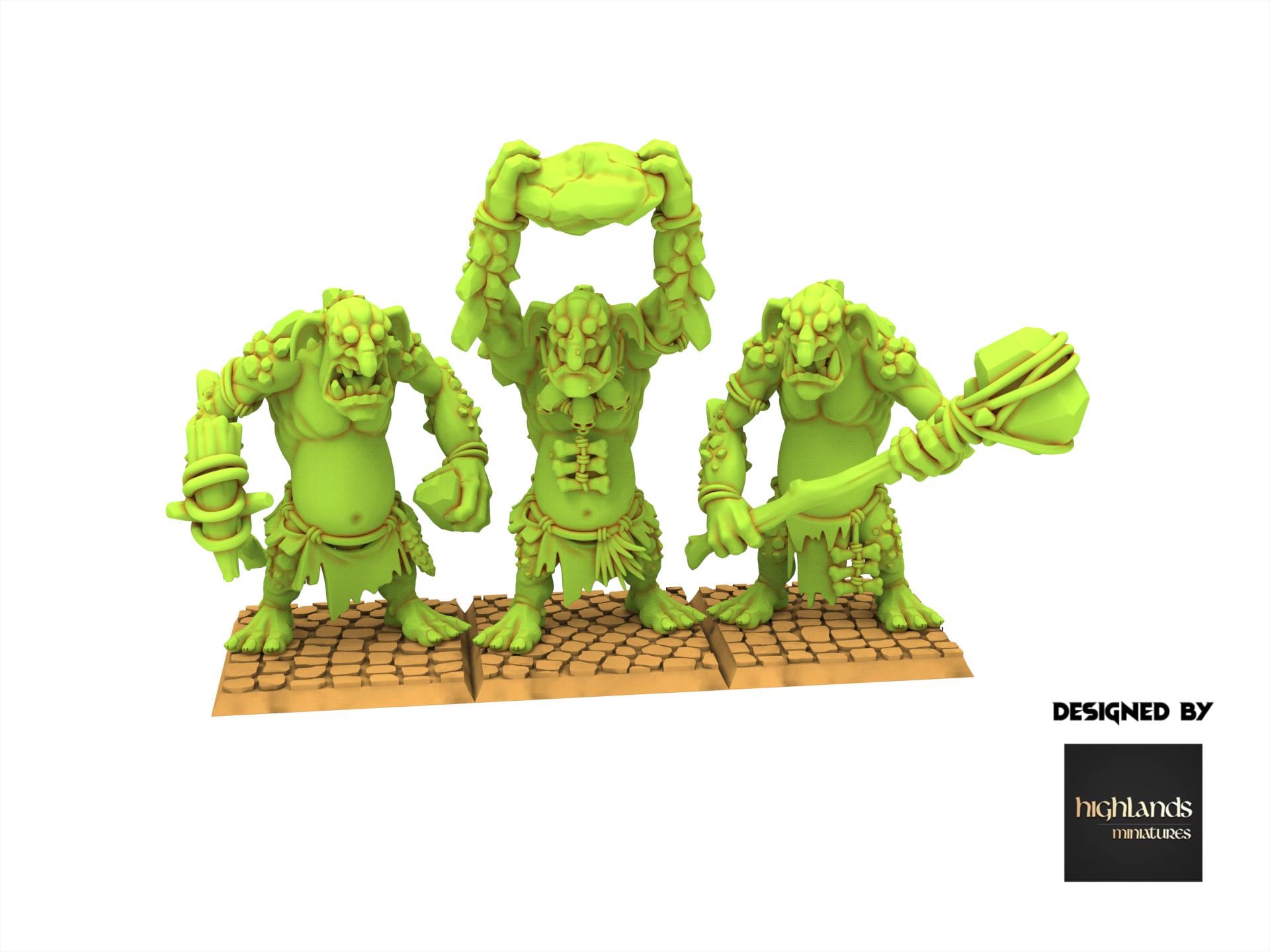 Orc & Goblin - Cave Trolls, utilisables pour Oldhammer, king of wars, 9th age