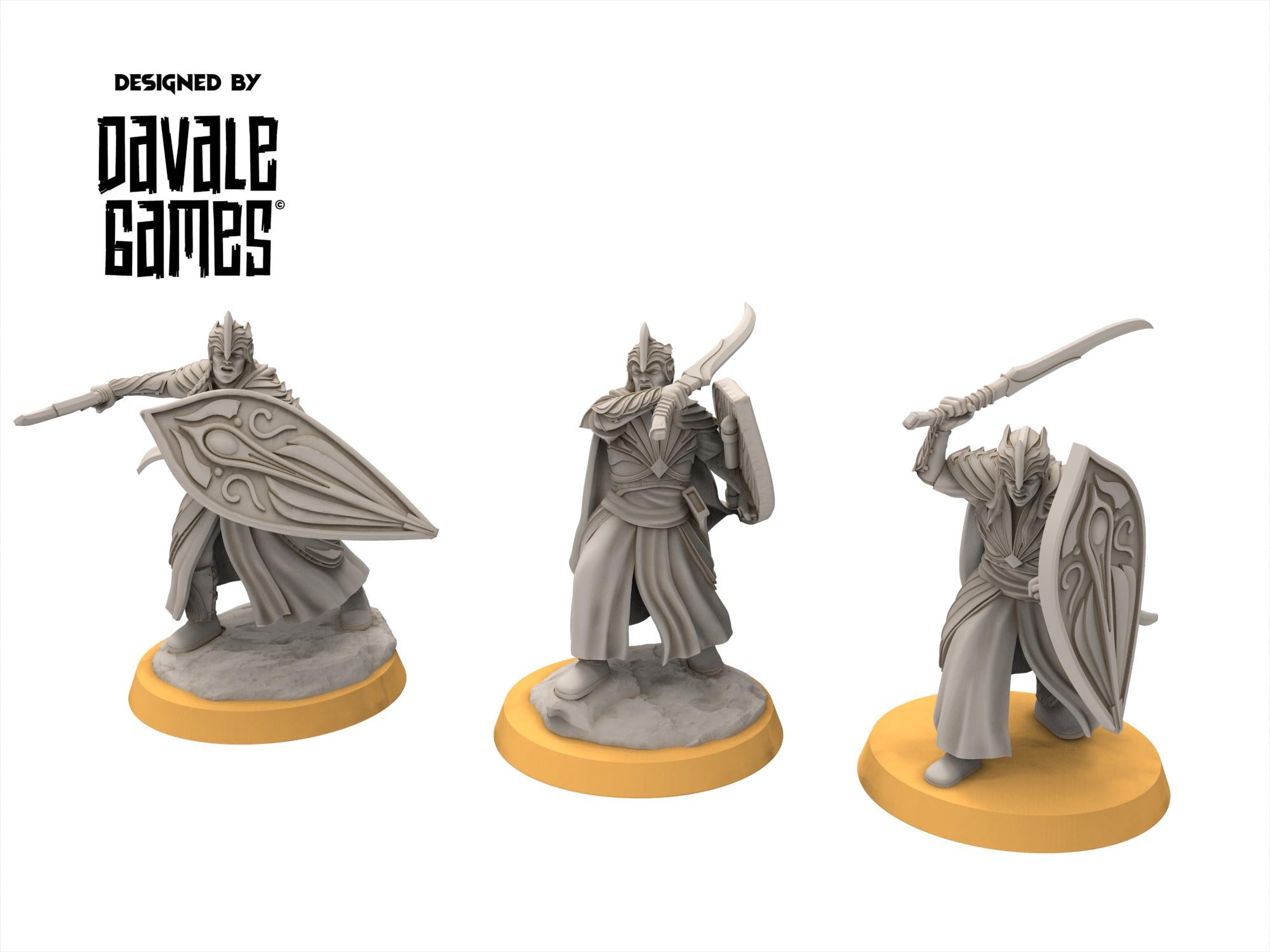 Rivandall - Galanthir elves with sword and shield