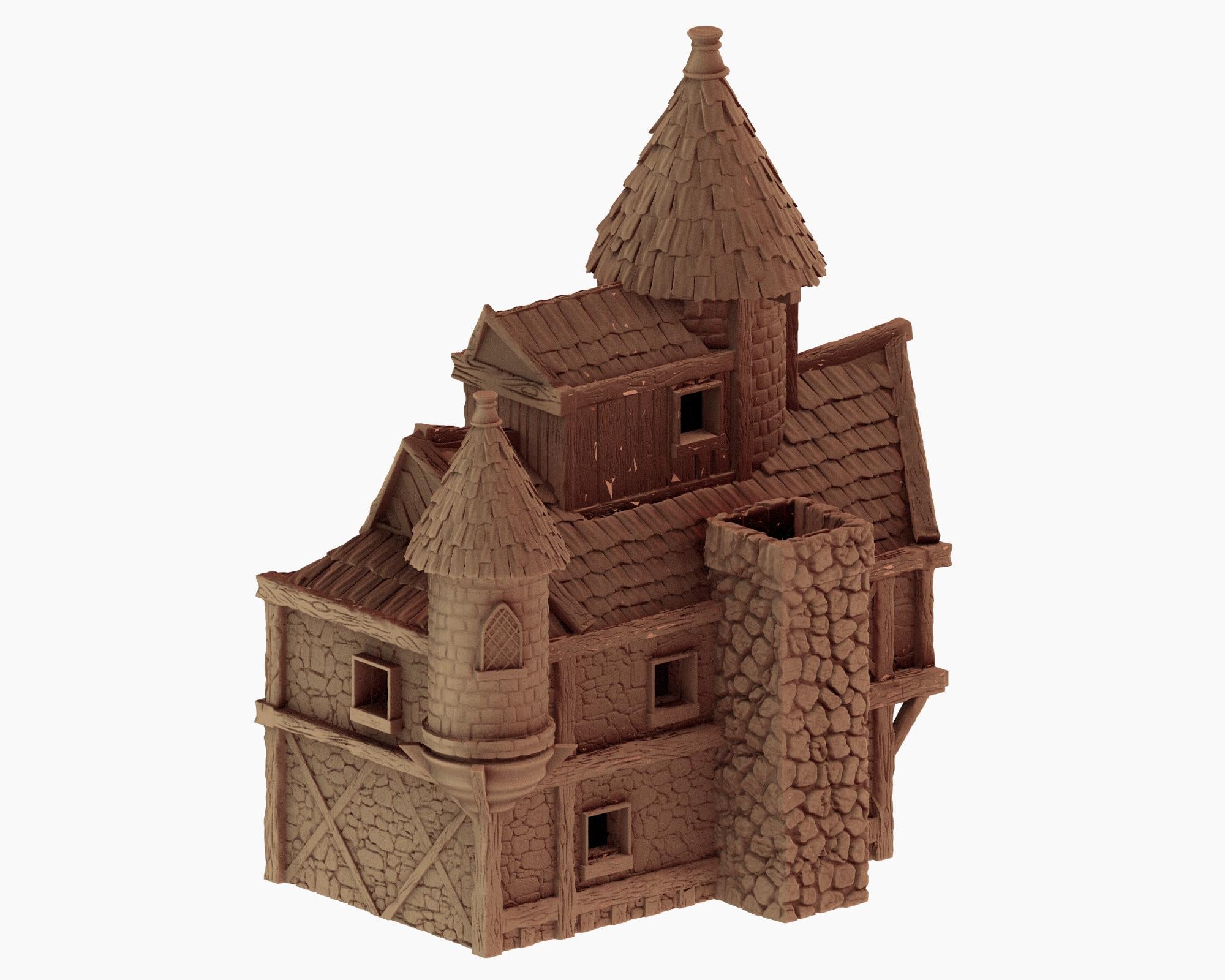Medieval Cozy Corners - House 3 - PLA for Oldworld, Dungeon & Dragons, Frostgrave, Age of fantasy battle skirmish wargame
