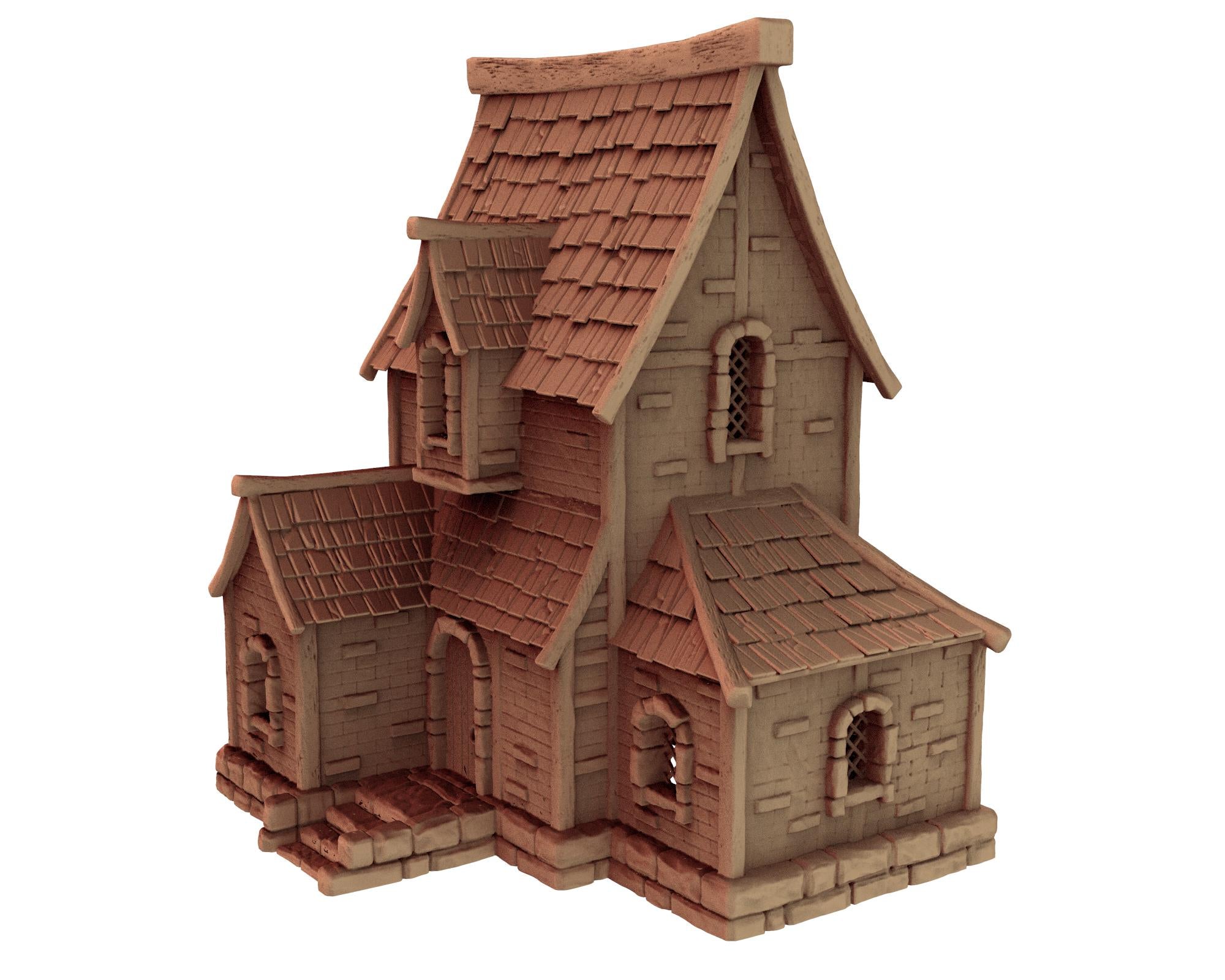 Medieval building - House 51 - PLA for Oldworld, Dungeon & Dragons, Frostgrave, Age of fantasy battle skirmish wargame