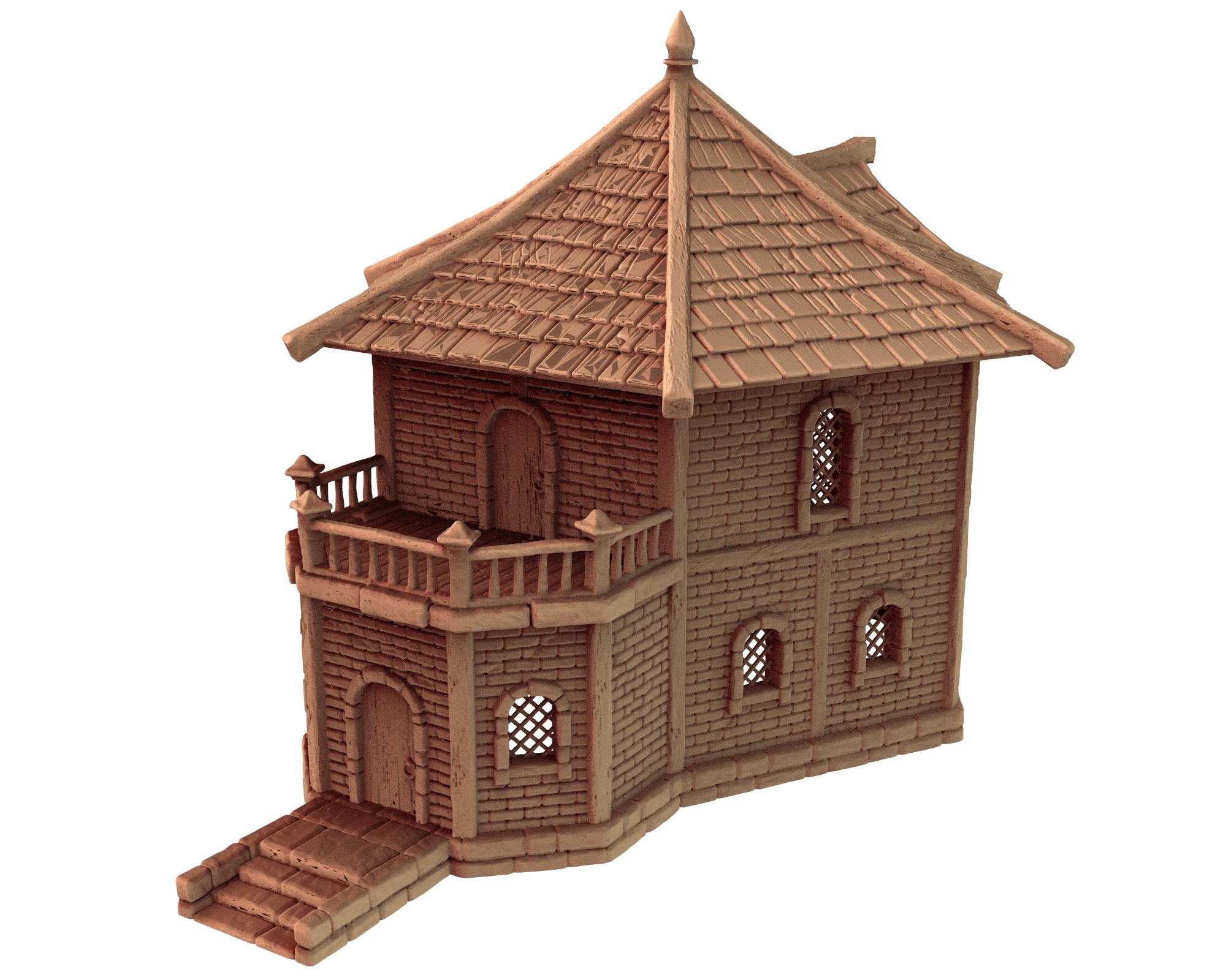 Medieval building - House 52 - PLA for Oldworld, Dungeon & Dragons, Frostgrave, Age of fantasy battle skirmish wargame