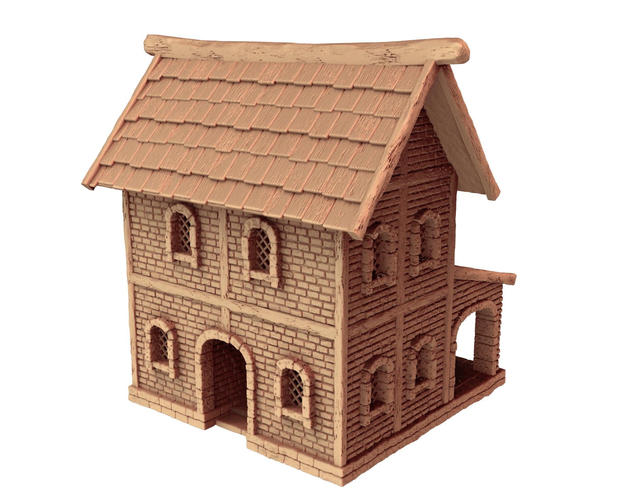 Medieval building - House 53 - PLA for Oldworld, Dungeon & Dragons, Frostgrave, Age of fantasy battle skirmish wargame
