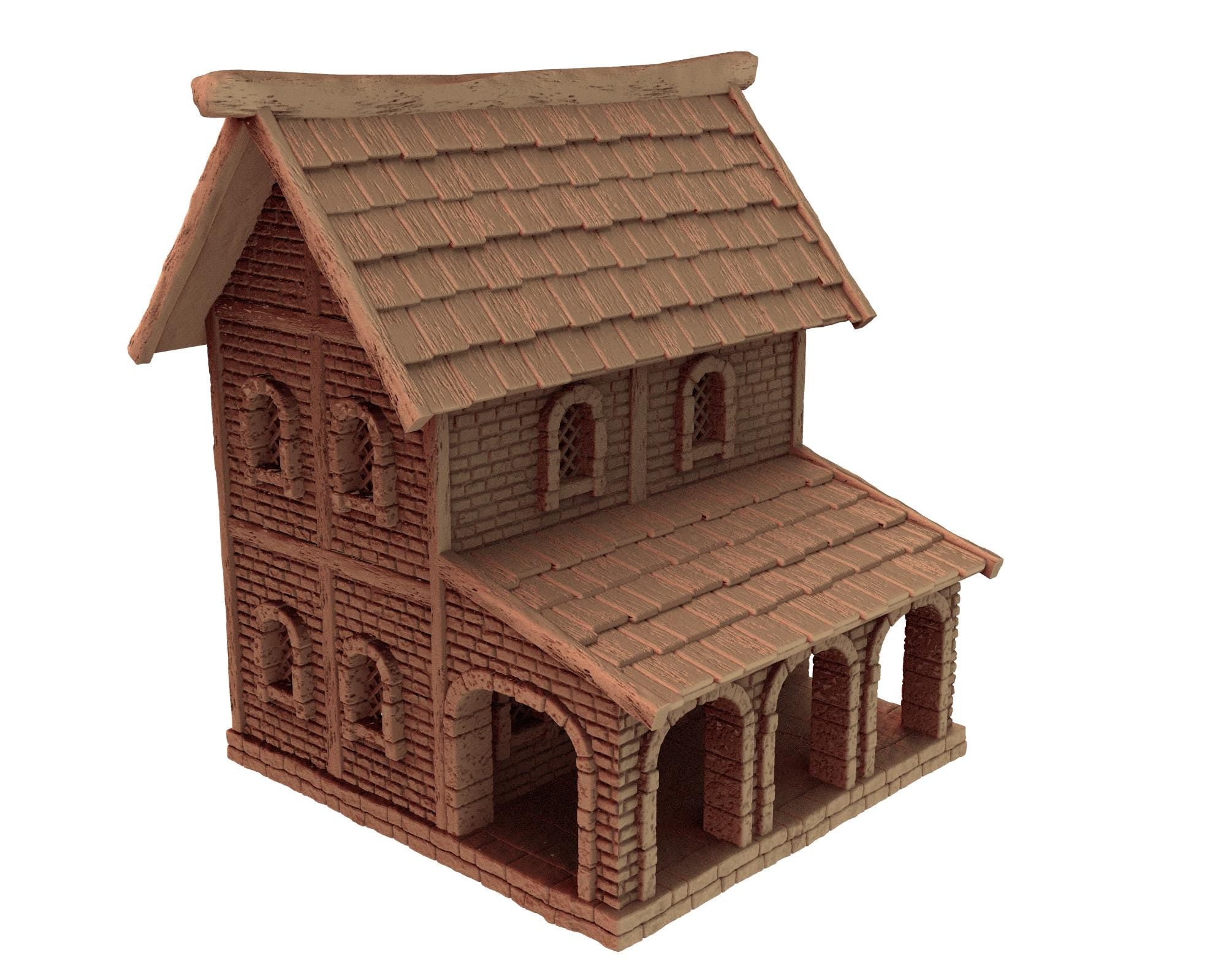 Medieval building - House 53 - PLA for Oldworld, Dungeon & Dragons, Frostgrave, Age of fantasy battle skirmish wargame