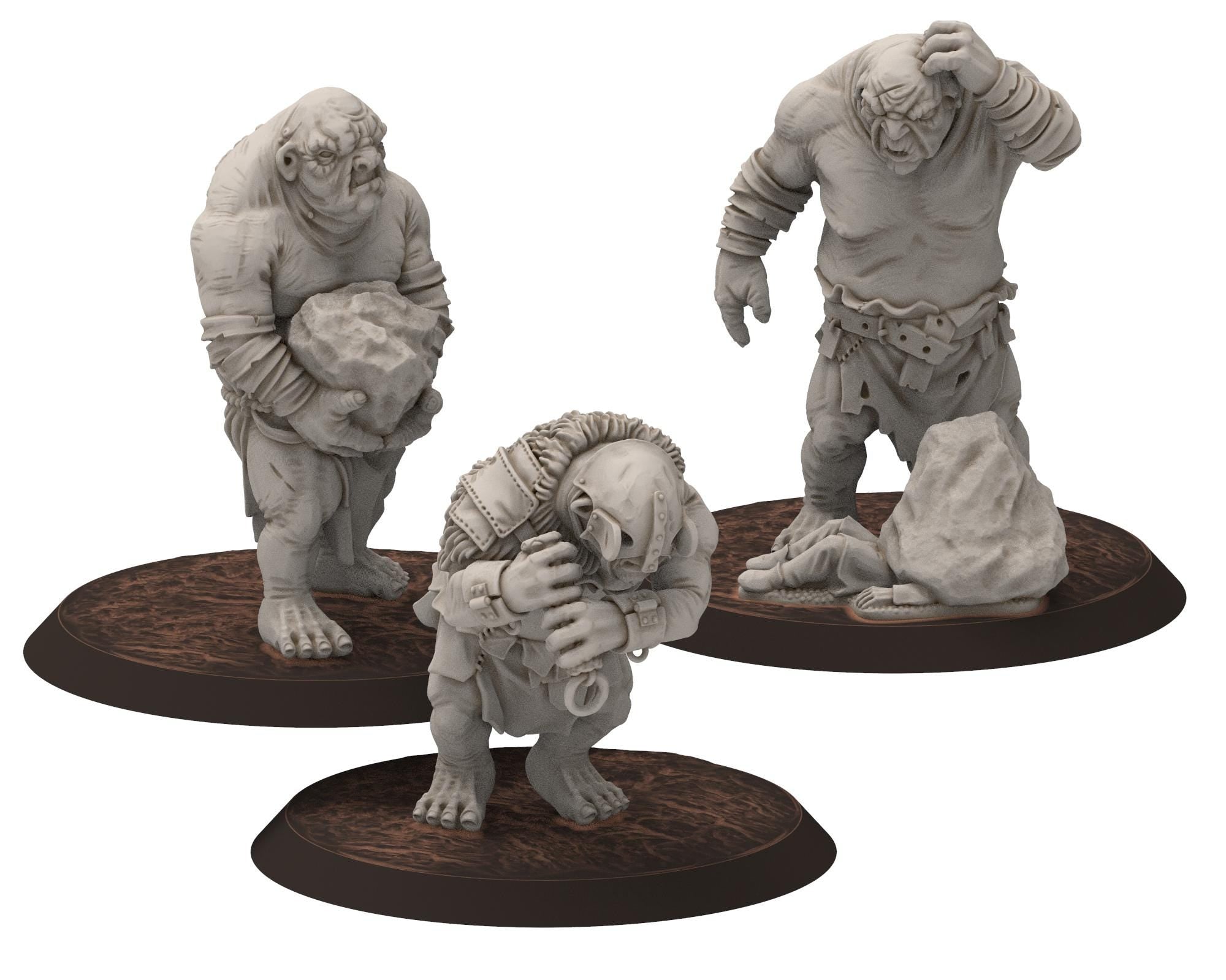 Goblin cave - Savage cave troll Warlord, Dwarf mine, Middle rings miniatures for wargame D&D, Lotr...