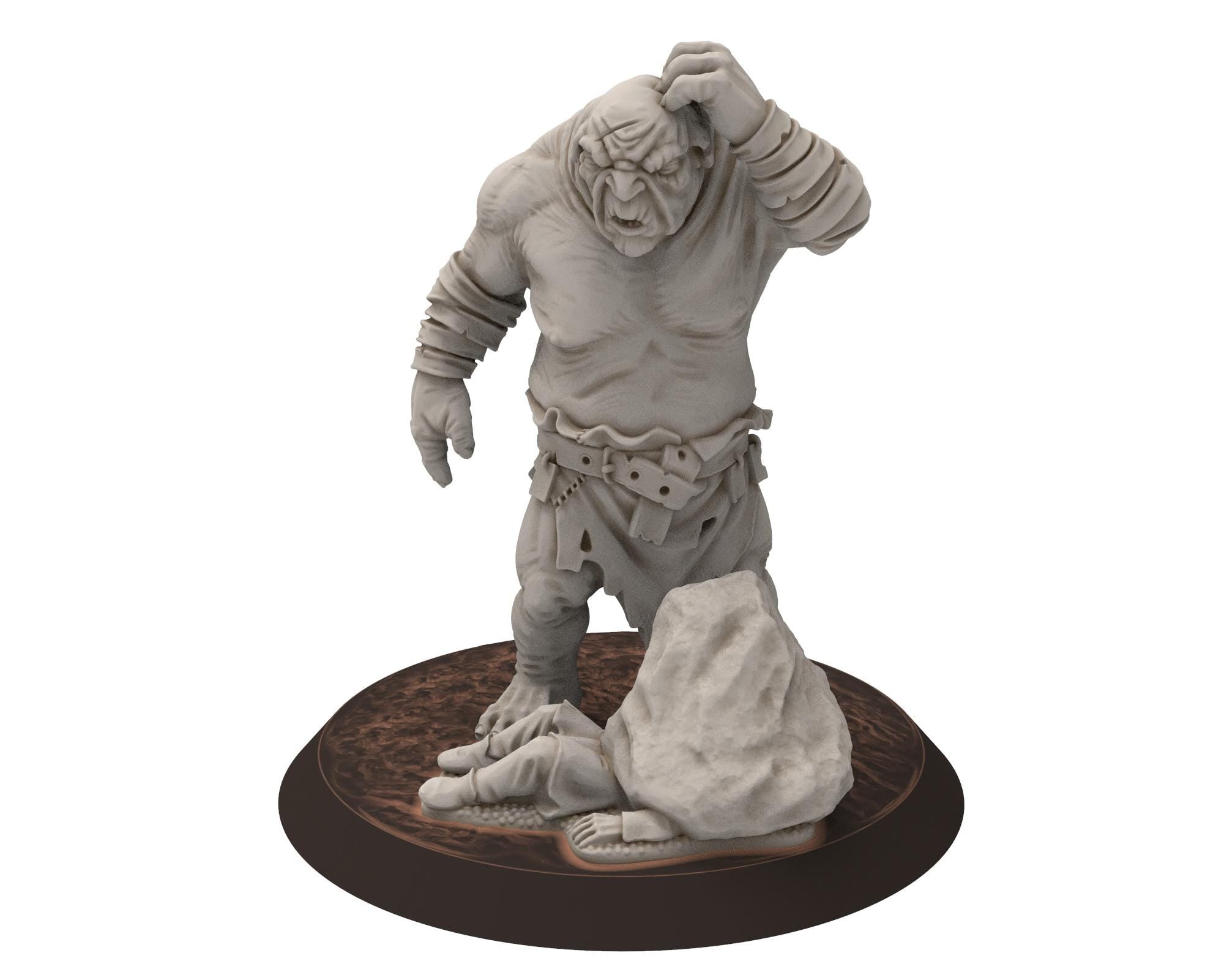 Goblin cave - Savage cave troll Warlord, Dwarf mine, Middle rings miniatures for wargame D&D, Lotr...