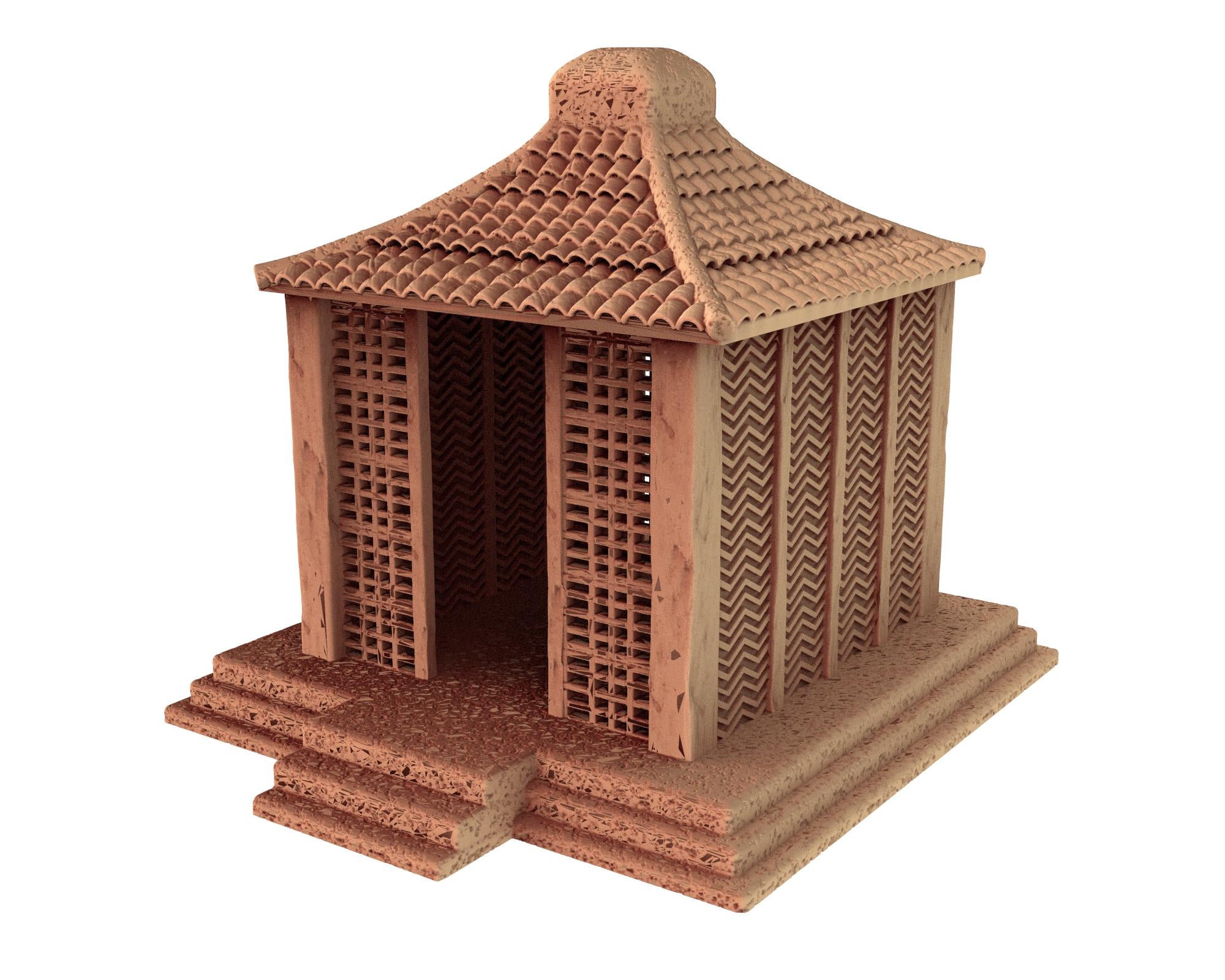 Japanese medieval building - House 6 - ancient Asia PLA for Oldworld, Dungeon & Dragons, Frostgrave, Age of fantasy battle skirmish wargame