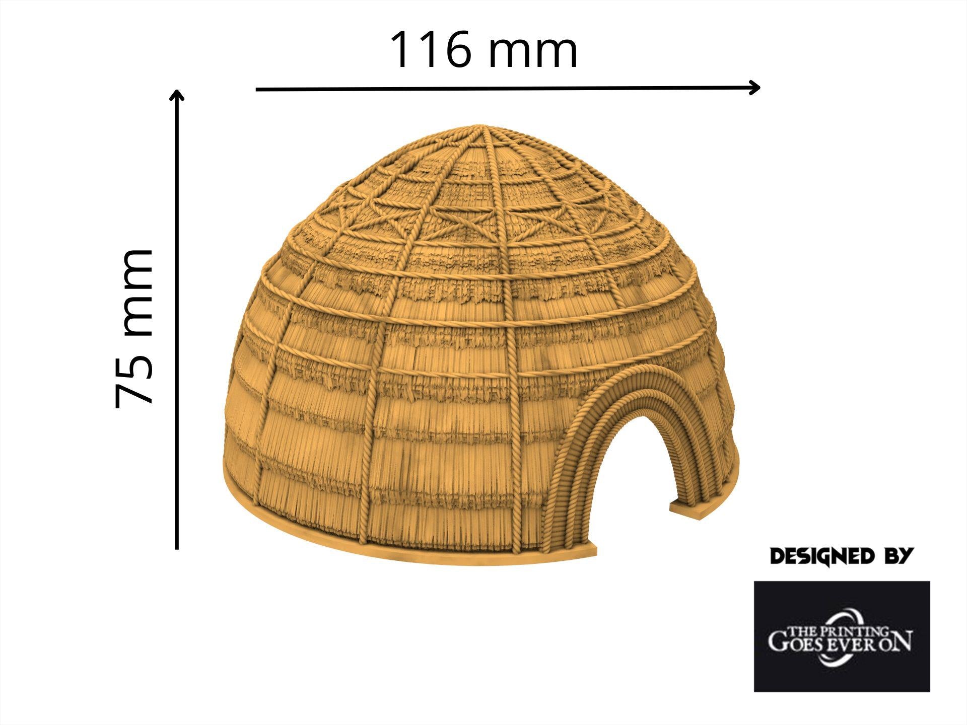 Middle Ring building - Tribal Hut - PLA for Oldworld, Dungeon & Dragons, Frostgrave, Fantasy battle, skirmish wargame