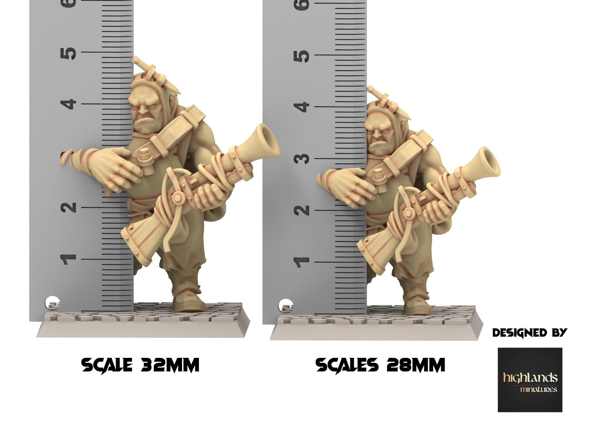 Imperial Fantasy - x3 Ogres with Blunderbuss mercenary