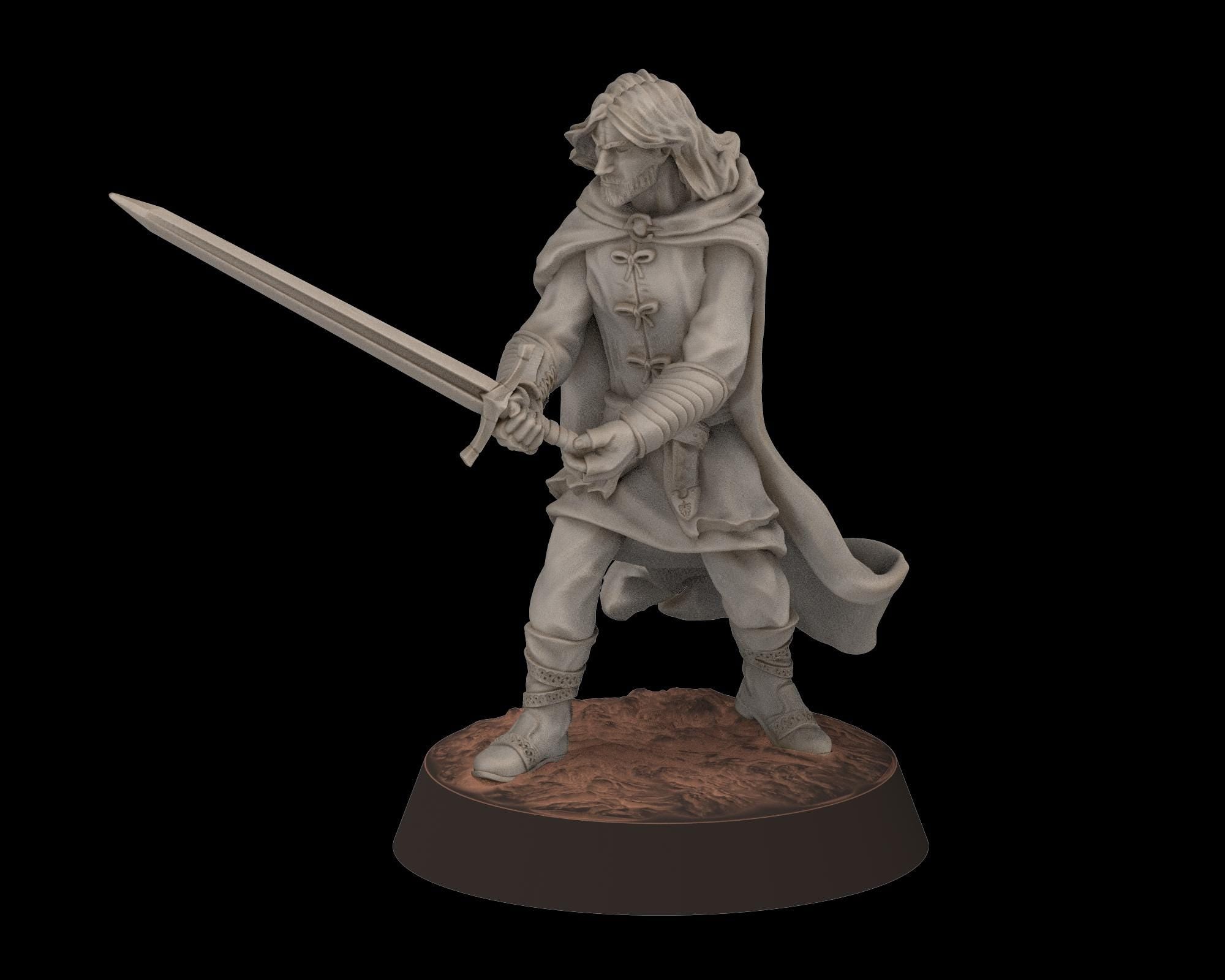 Mayar - Fellowship-Inspired Fantasy Hero fighting Set – 3D Printable Proxy Miniatures