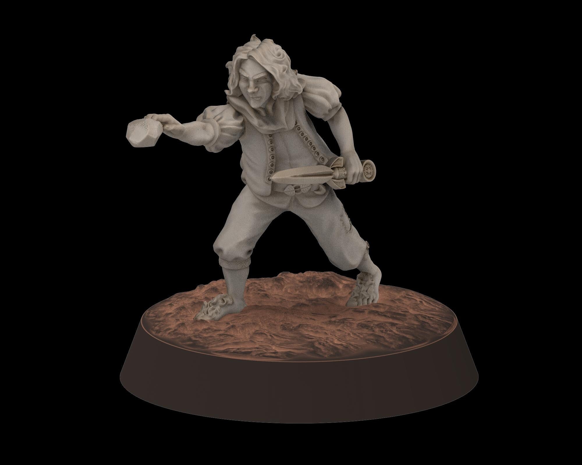 Mayar - Fellowship-Inspired Fantasy Hero fighting Set – 3D Printable Proxy Miniatures
