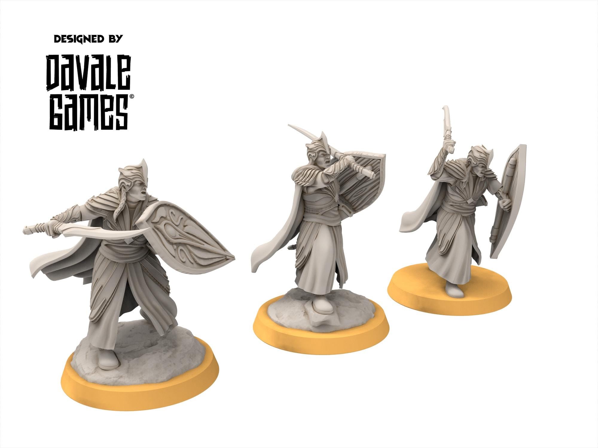 Rivandall - Galanthir elves with sword and shield