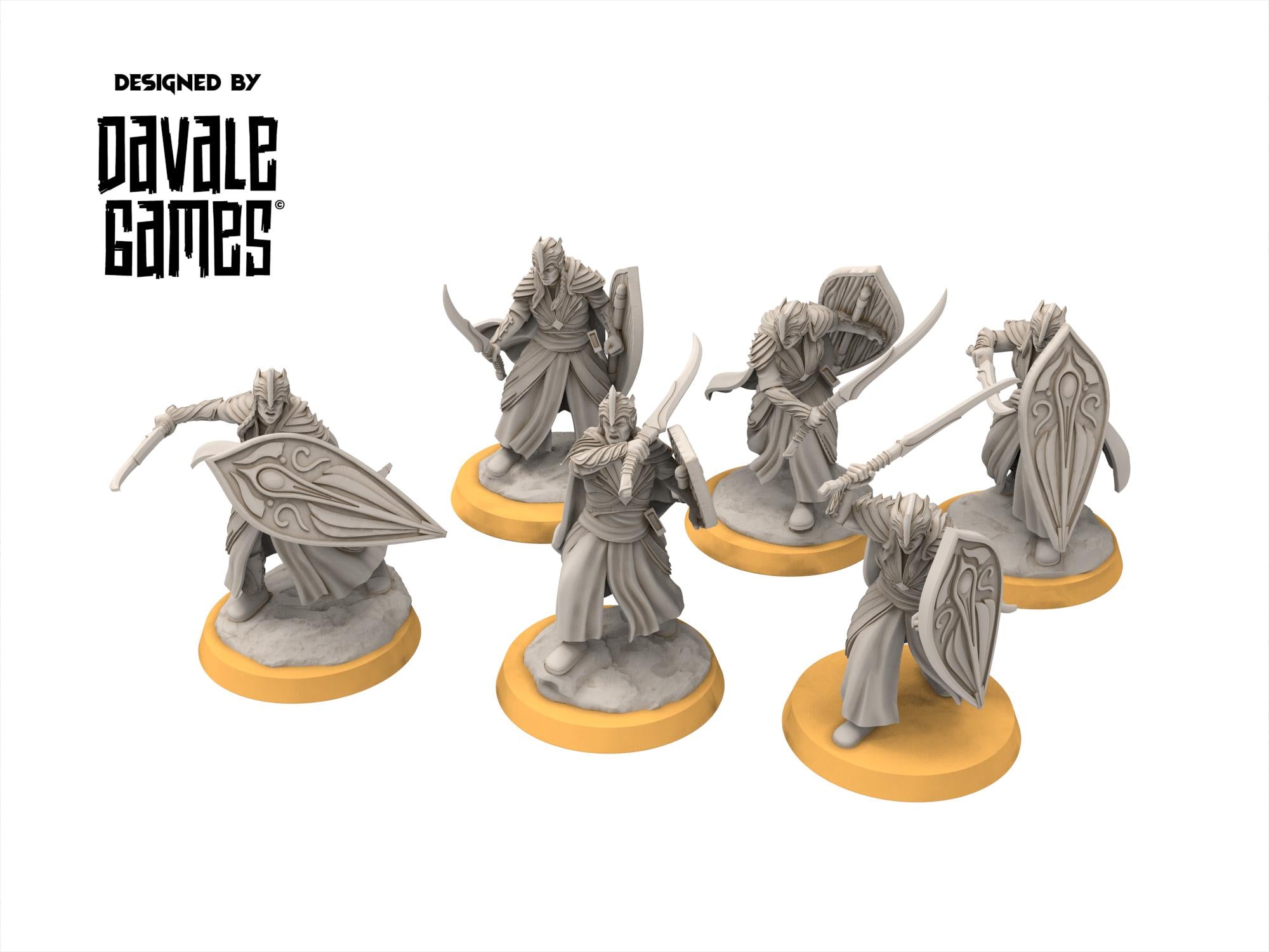 Rivandall - Galanthir elves with sword and shield