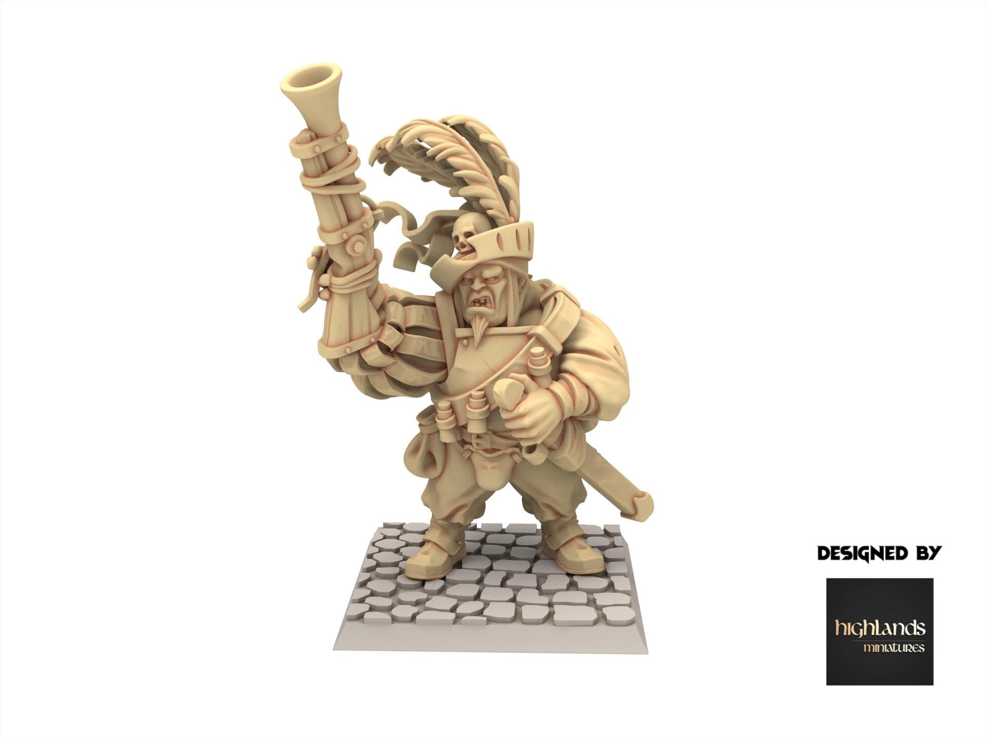 Imperial Fantasy - x3 Ogres with Blunderbuss mercenary