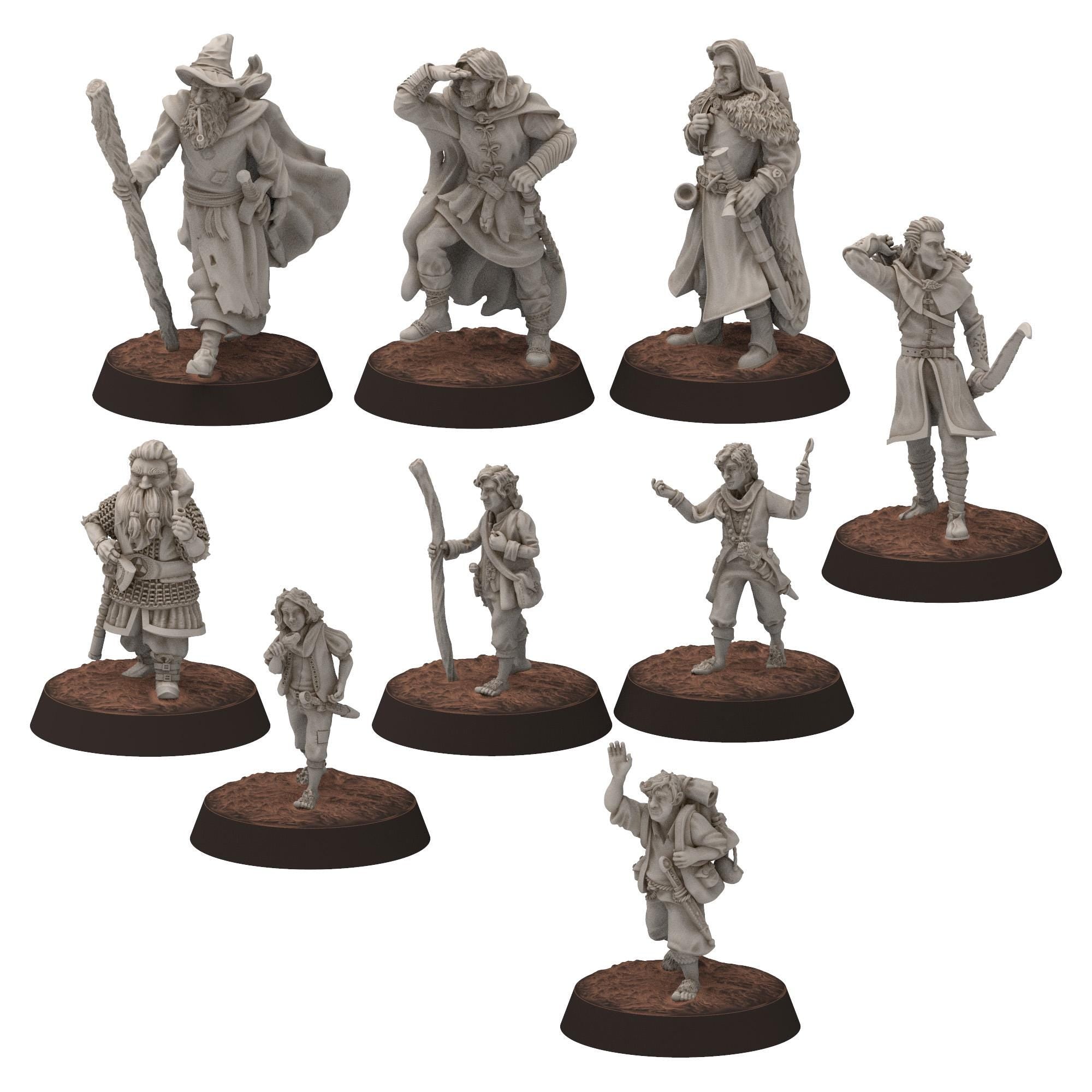 Mayar - Fellowship-Inspired Fantasy Hero at rest Set – 3D Printable Proxy Miniatures