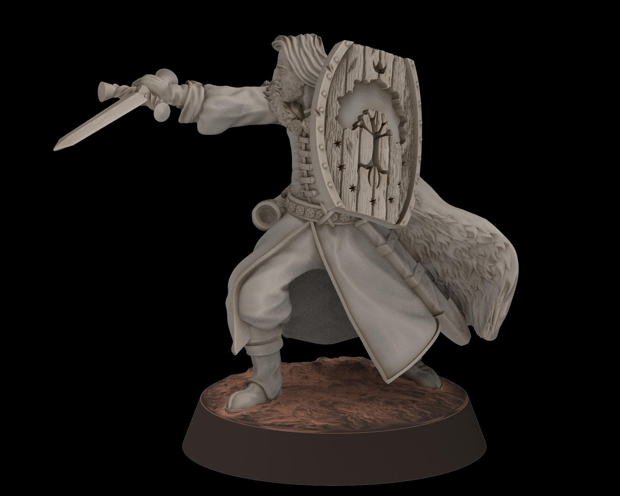 Mayar - Fellowship-Inspired Fantasy Hero fighting Set – 3D Printable Proxy Miniatures