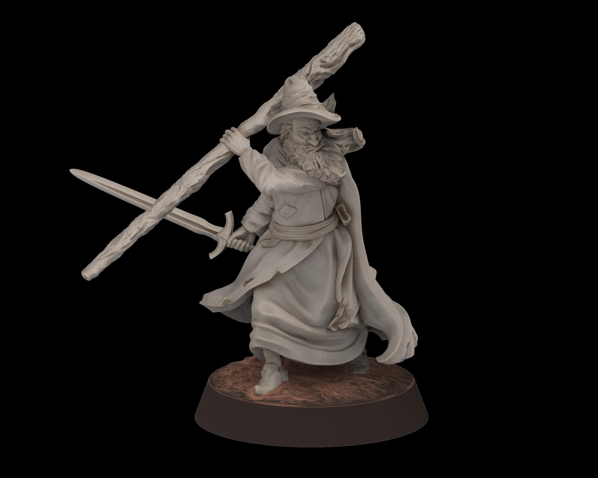 Mayar - Fellowship-Inspired Fantasy Hero fighting Set – 3D Printable Proxy Miniatures