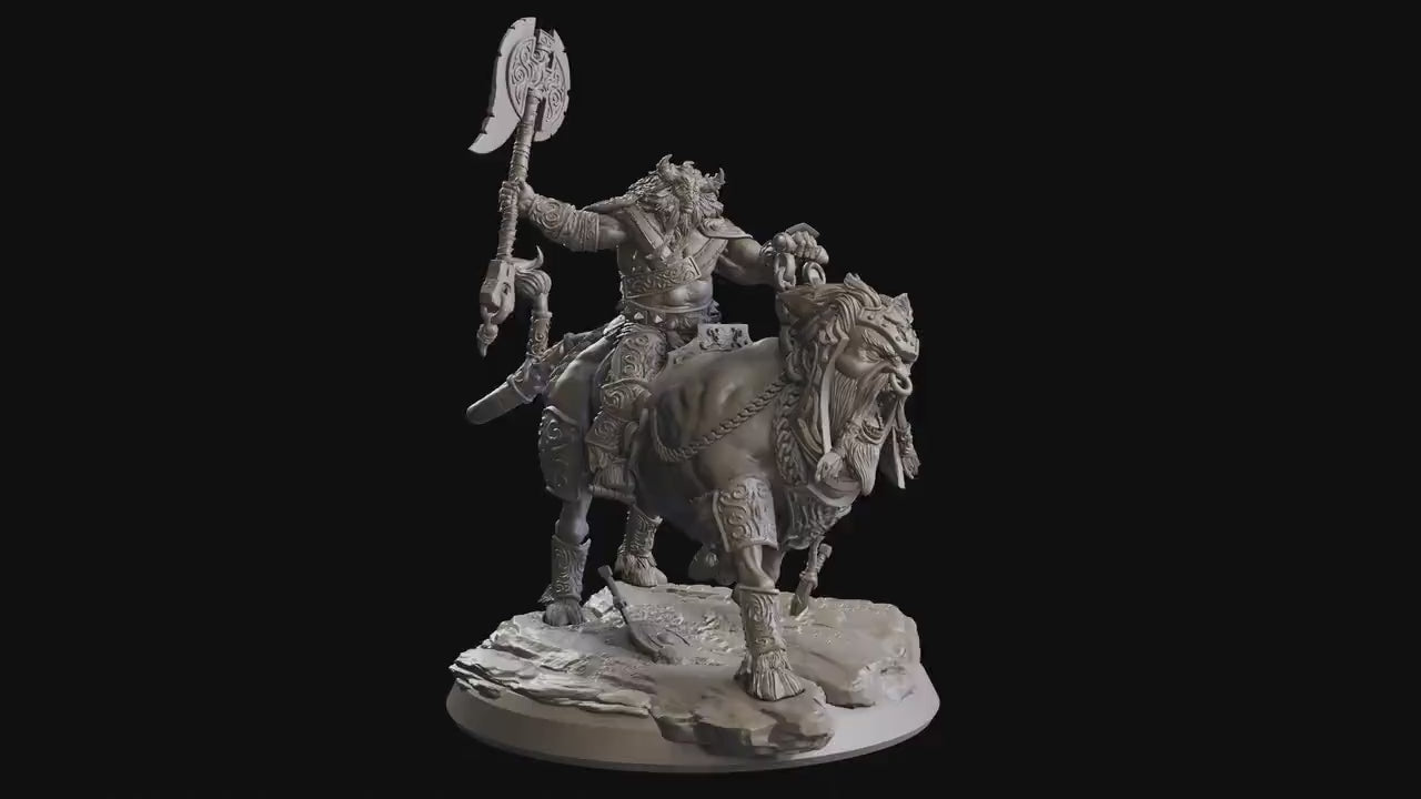 The scourges of war - Monster - Mounted Minotaur , glory and honor, Ennemy, Flesh of Gods, for Wargames, Dungeons & Dragons TTRPG