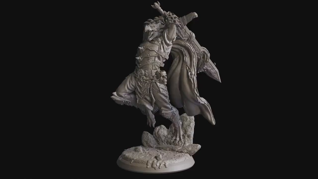 The scourges of war - Hero - Dragonborn Knight (25 mm), glory and honor, Ennemy, Flesh of Gods, for Wargames, Dungeons & Dragons TTRPG