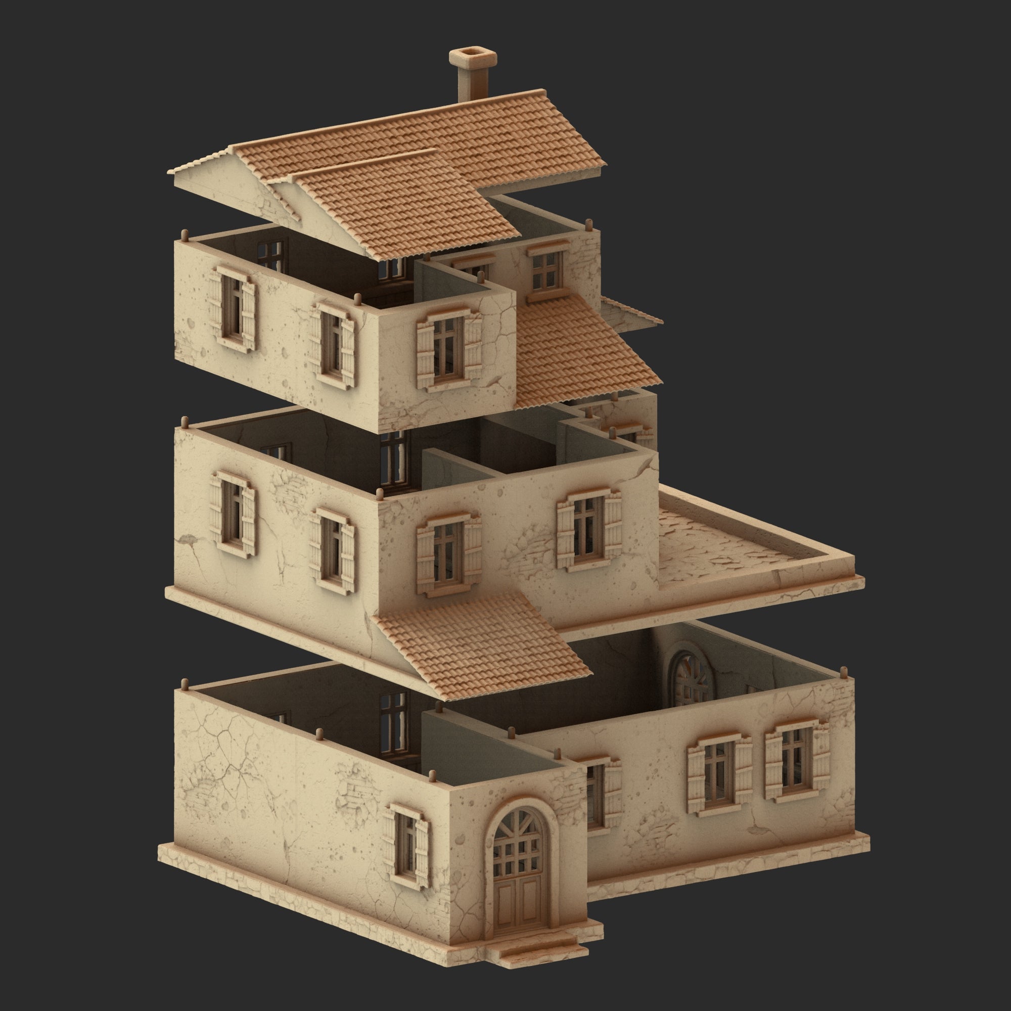 Provence Architecture Part 1 – 13 Printable STL Buildings (28mm Scale)
