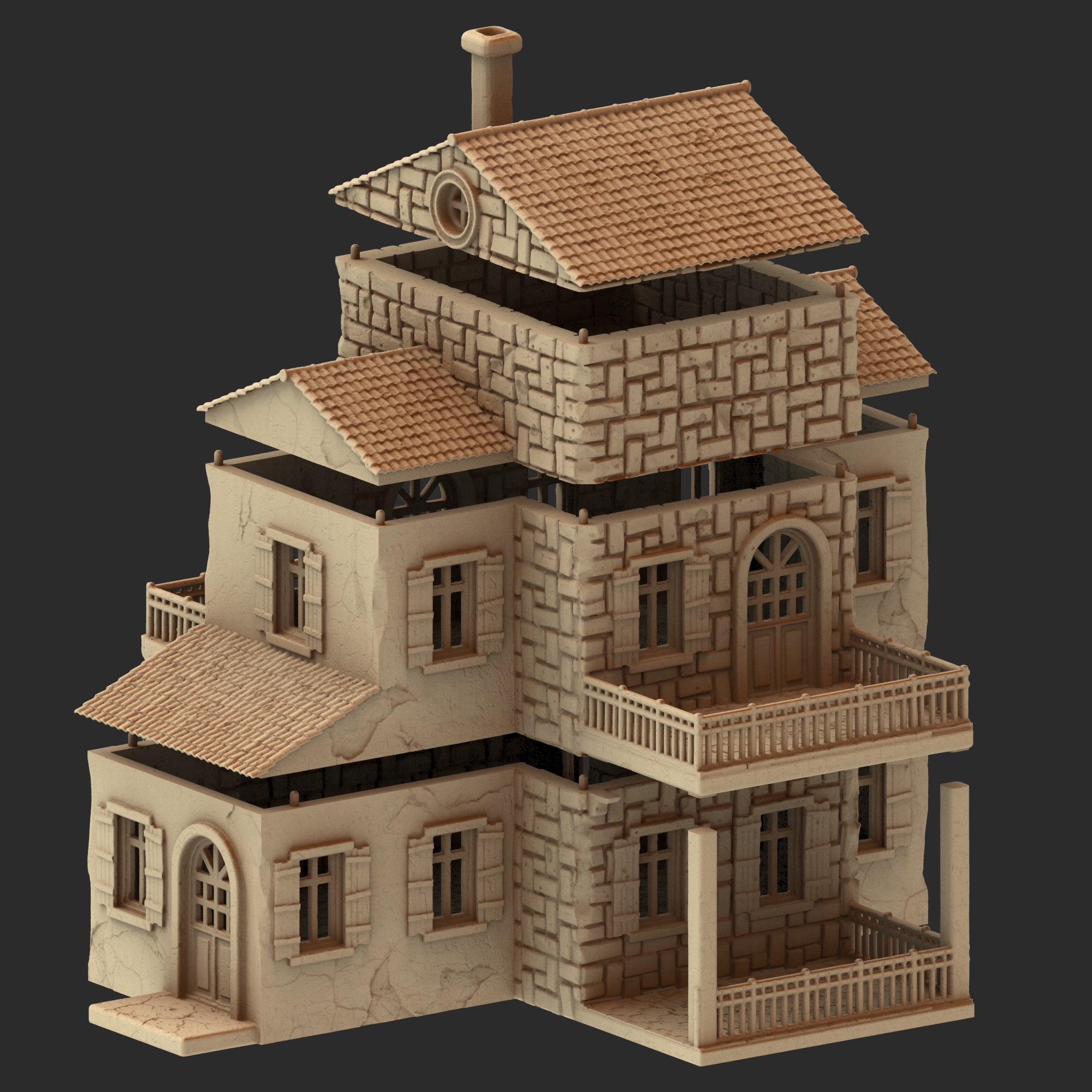 Provence Architecture Part 1 – 13 Printable STL Buildings (28mm Scale)