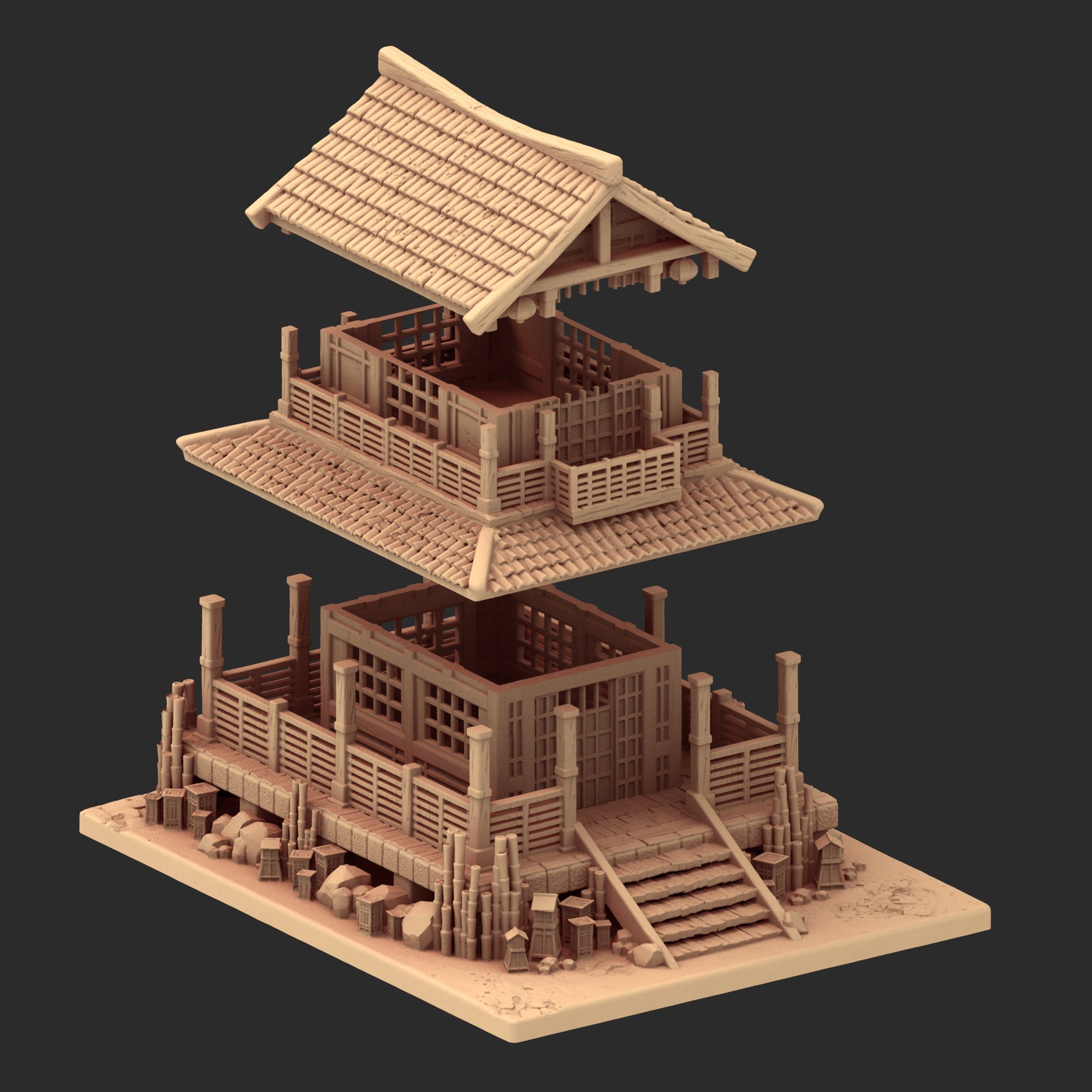 Stylized Japanese architecture - Part 3 - x8 Buildings