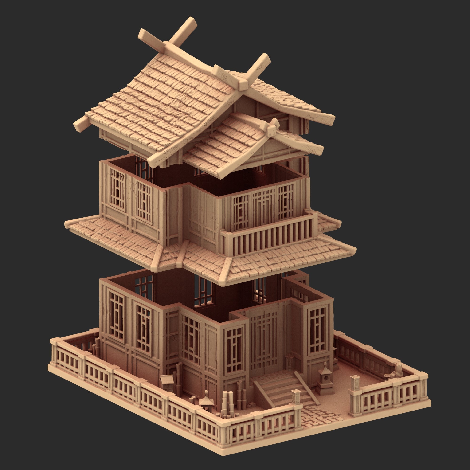 Stylized Japanese architecture - Part 3 - x8 Buildings