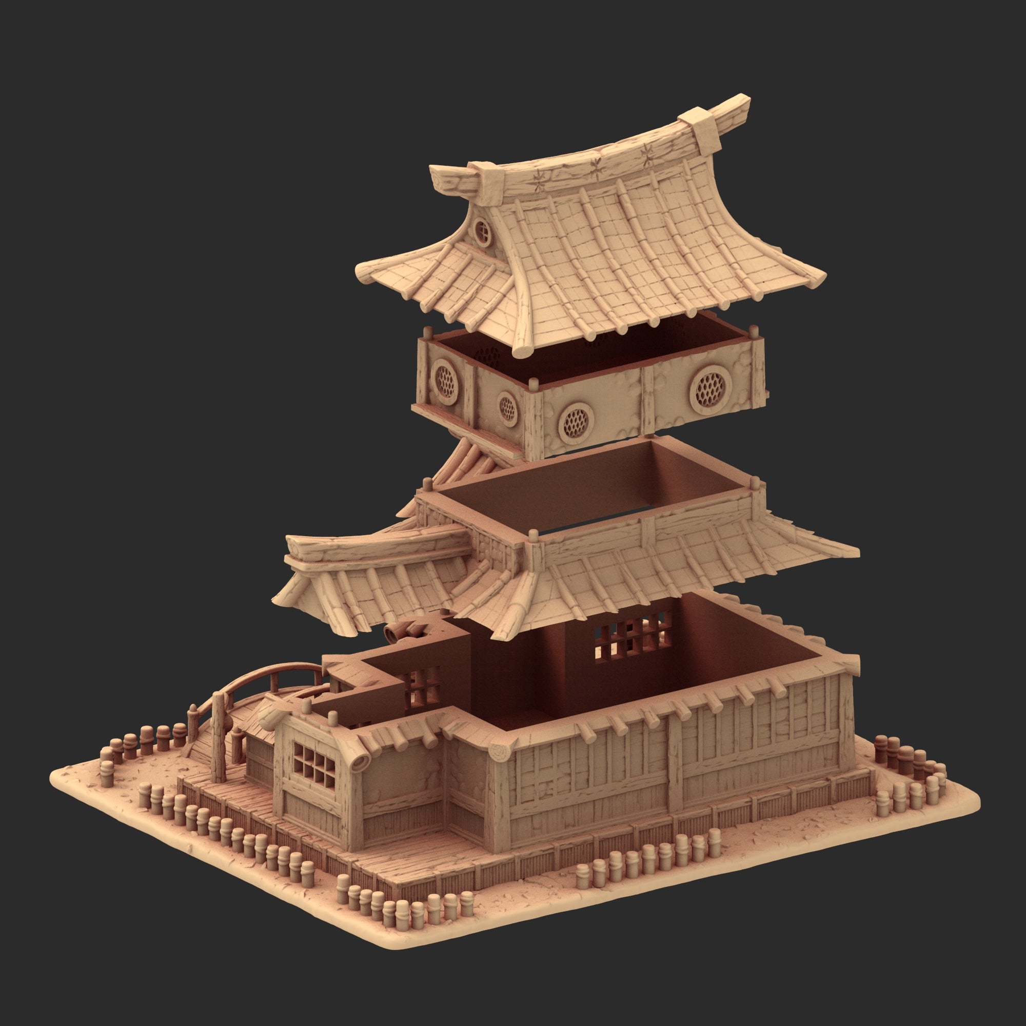 Stylized Japanese architecture - Part 3 - x8 Buildings