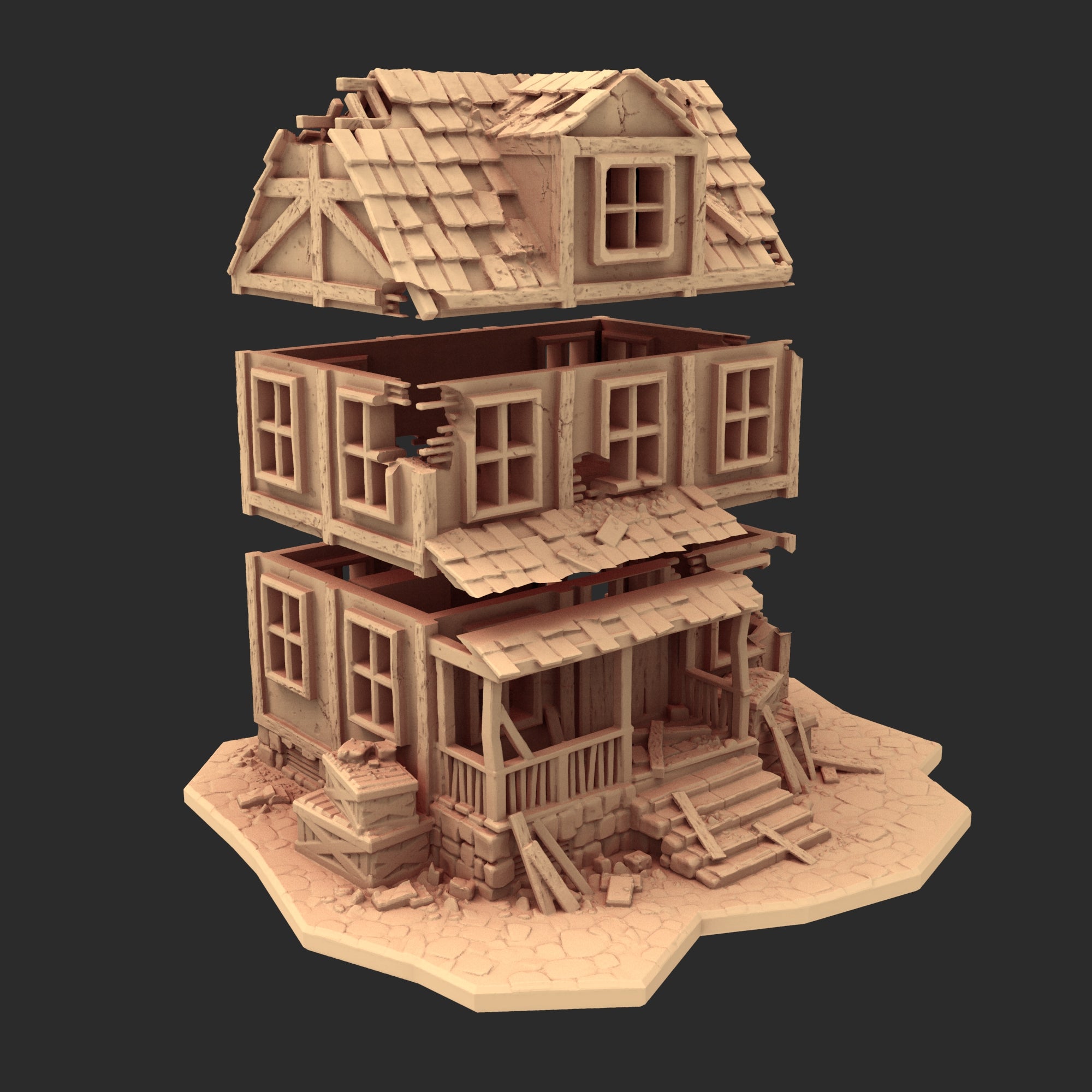 Market Town Part 1 - x10 Buildings, x6 Stalls