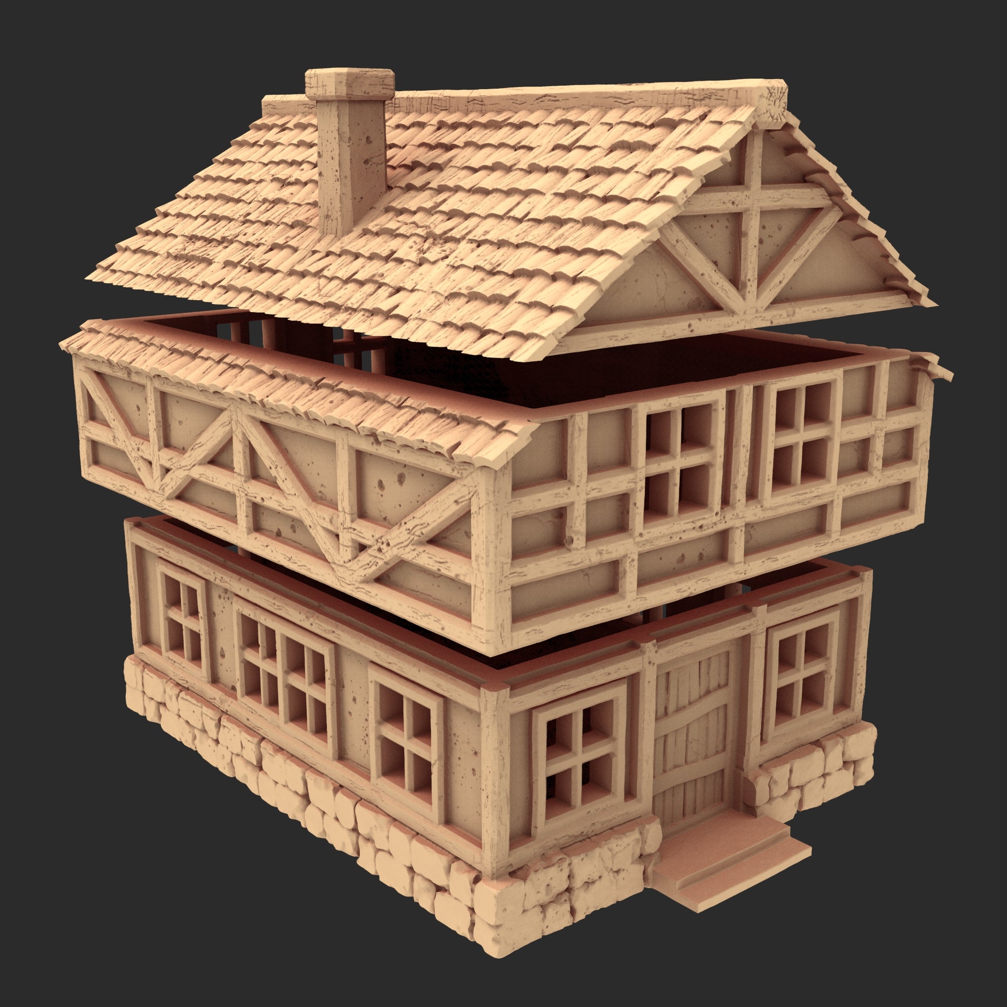 Market Town Part 1 - x10 Buildings, x6 Stalls