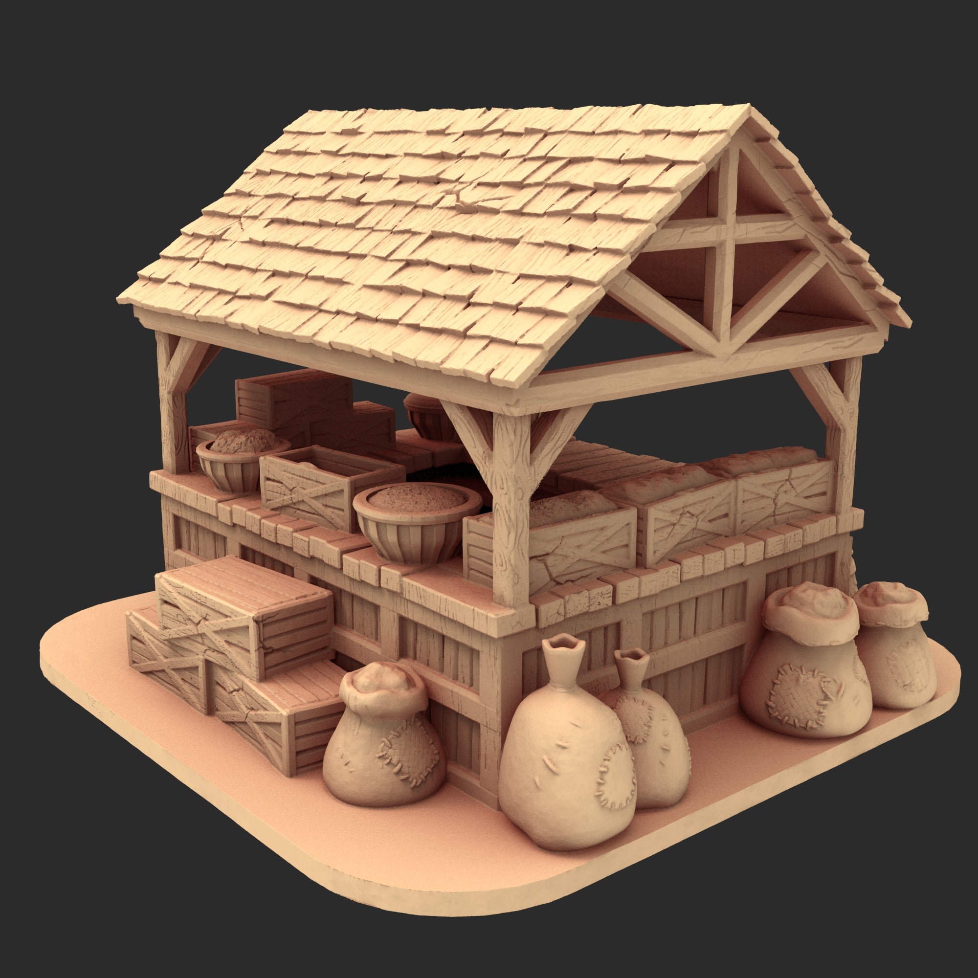 Market Town Part 1 - x10 Buildings, x6 Stalls