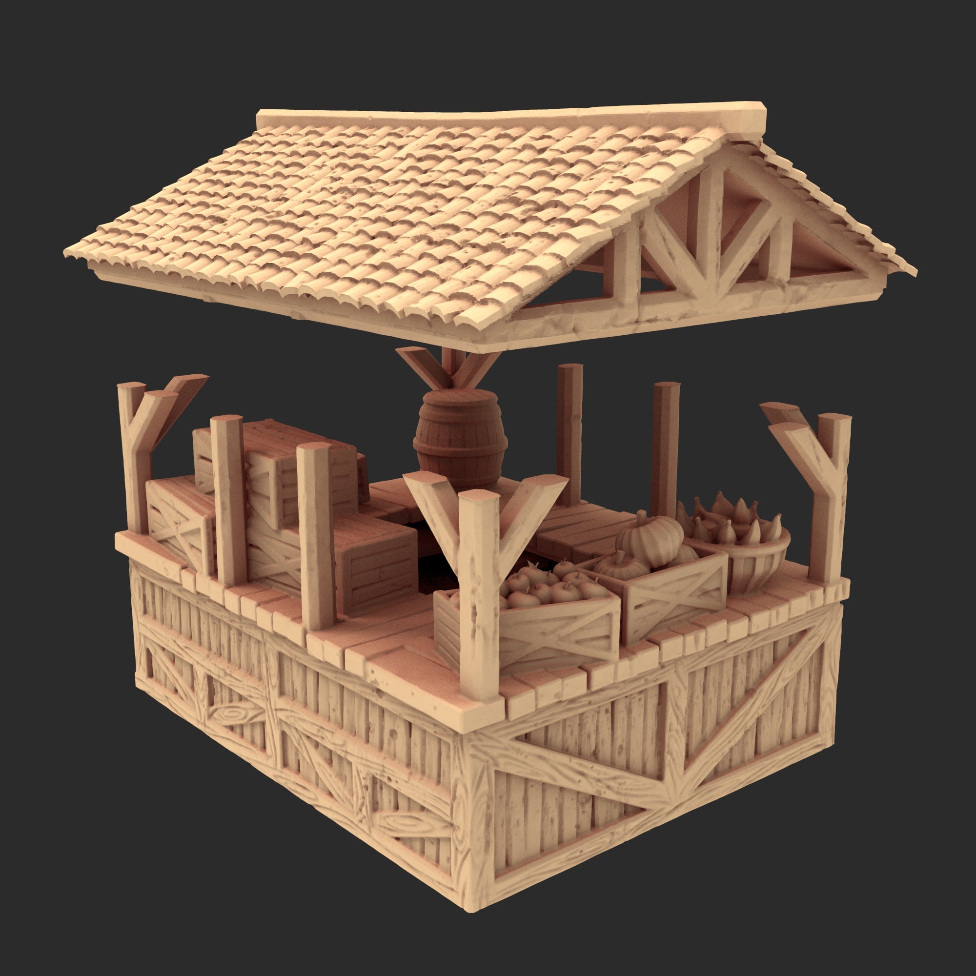 Market Town Part 1 - x10 Buildings, x6 Stalls