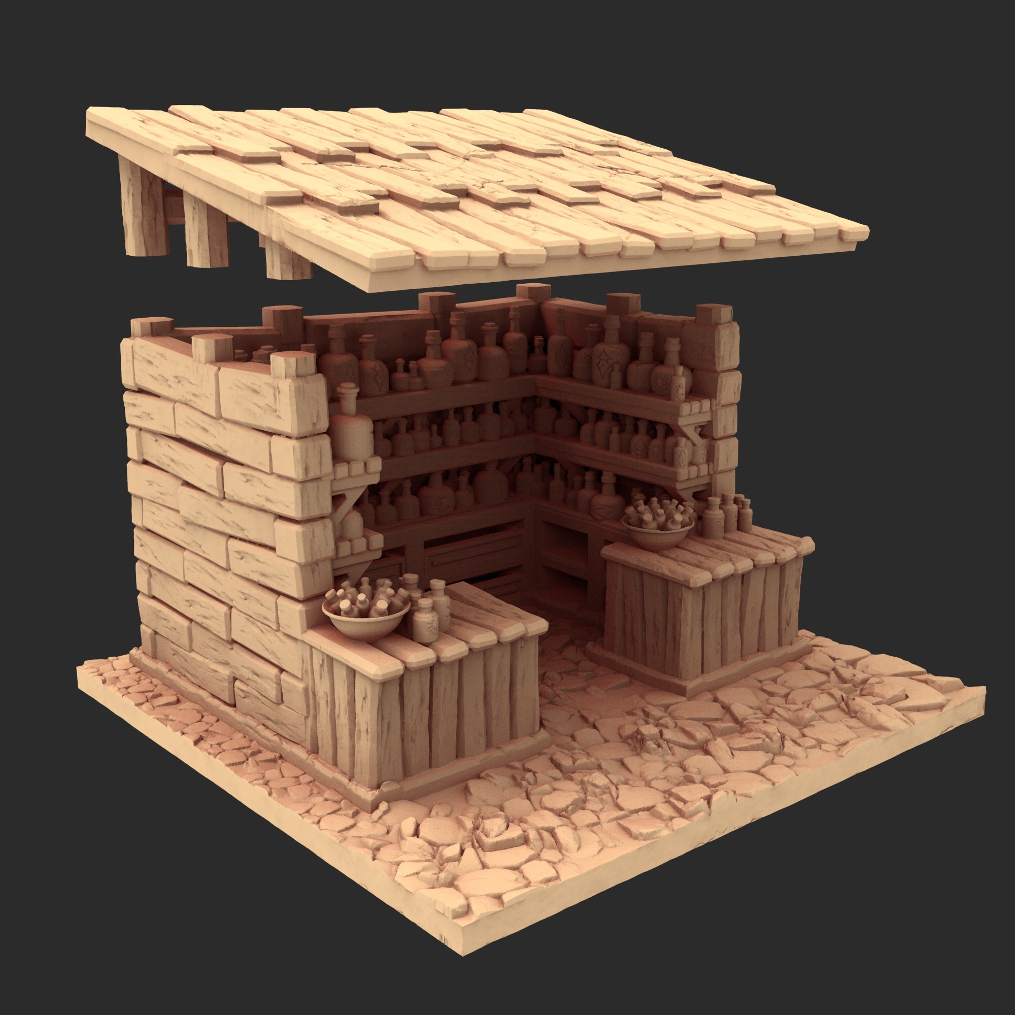 Market Town Part 1 - x10 Buildings, x6 Stalls