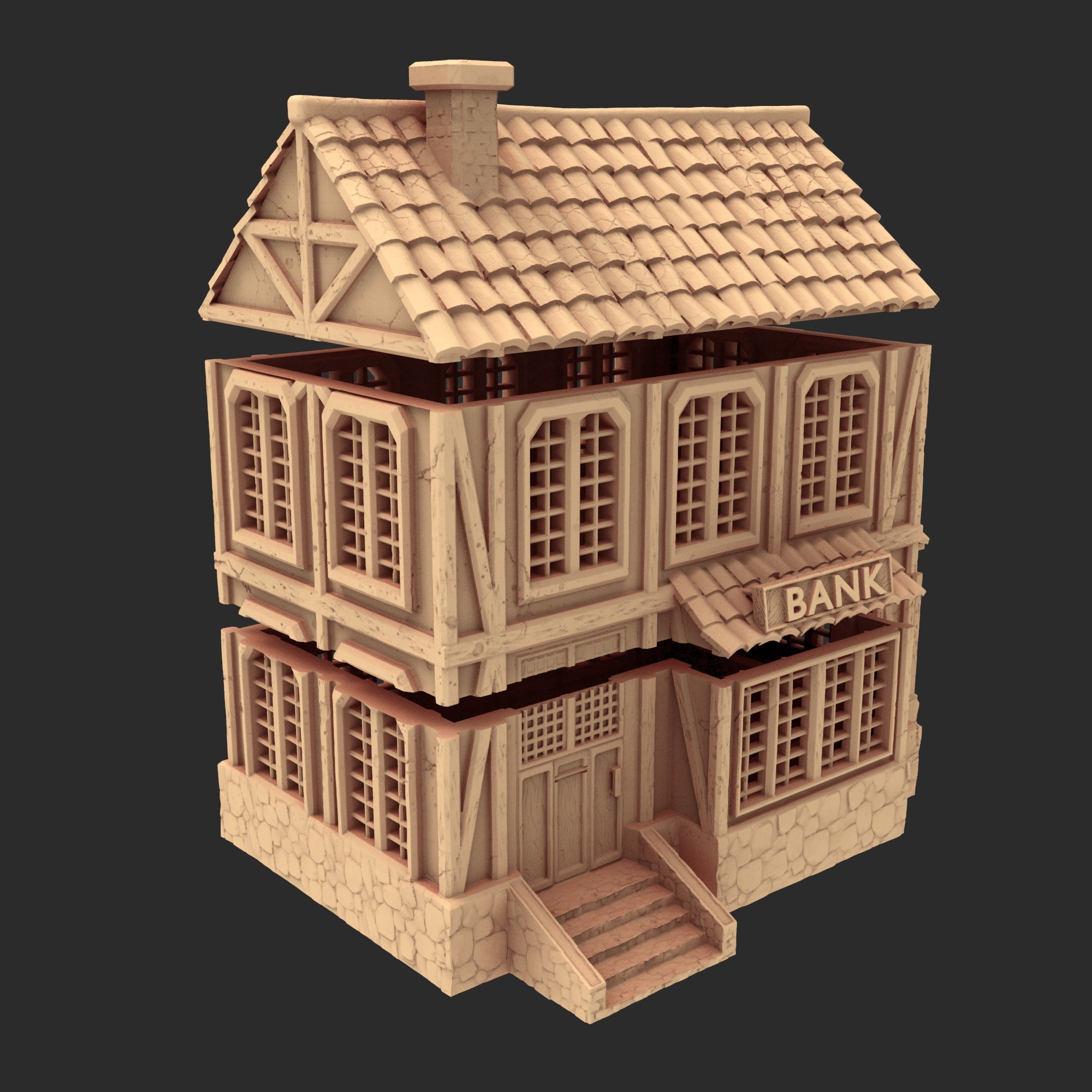 Market Town Part 1 - x10 Buildings, x6 Stalls